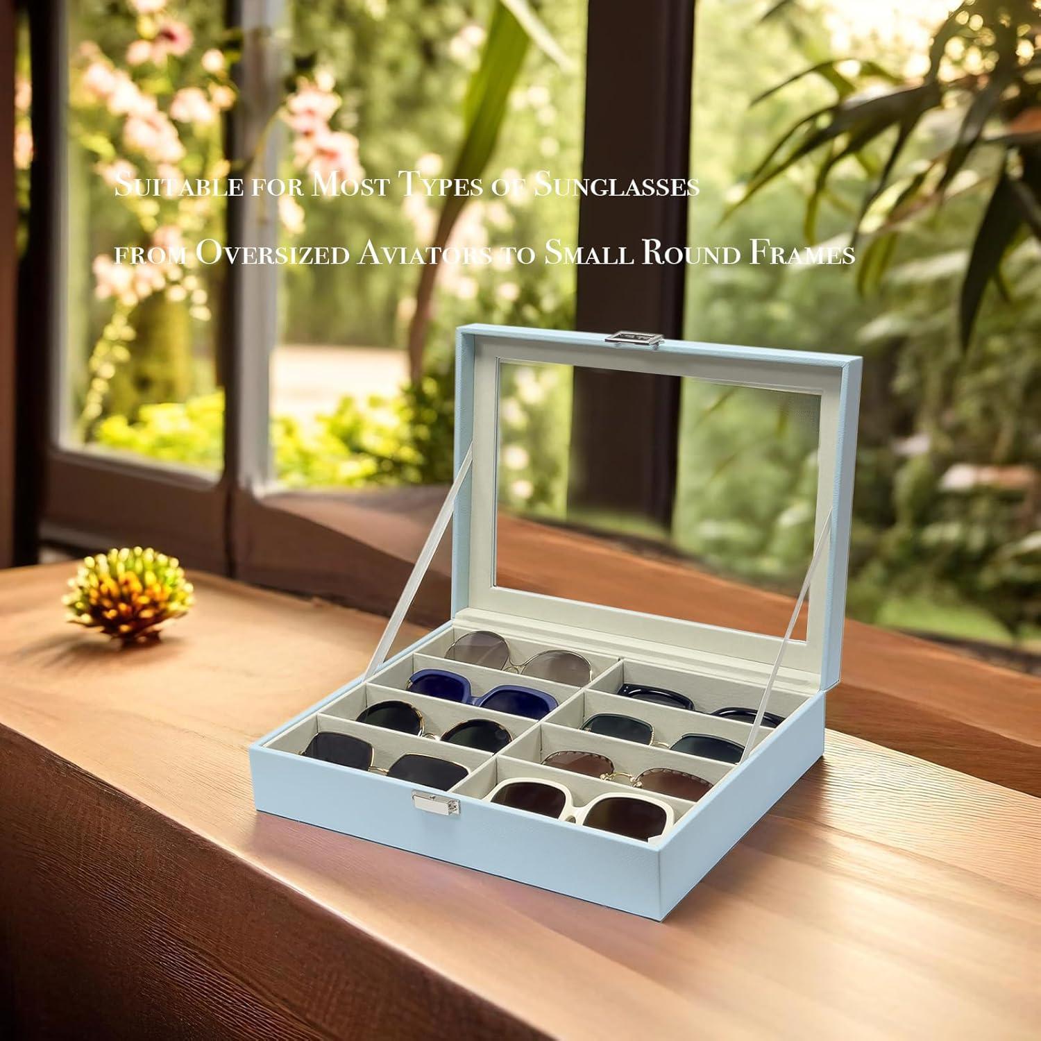 Organizador de Gafas de Sol UnionPlus 8 Compartimentos Azul