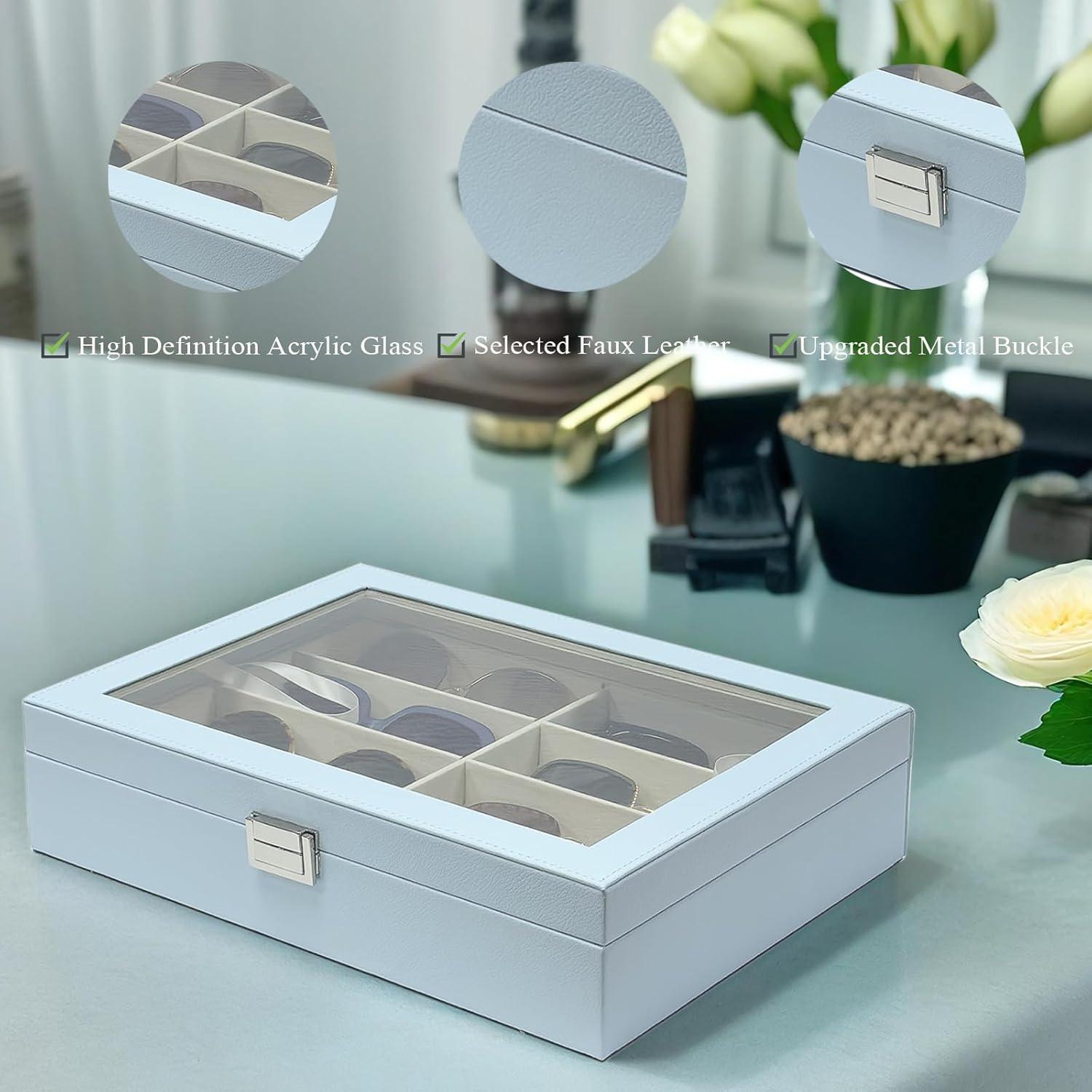 Organizador de Gafas de Sol UnionPlus 8 Compartimentos Azul