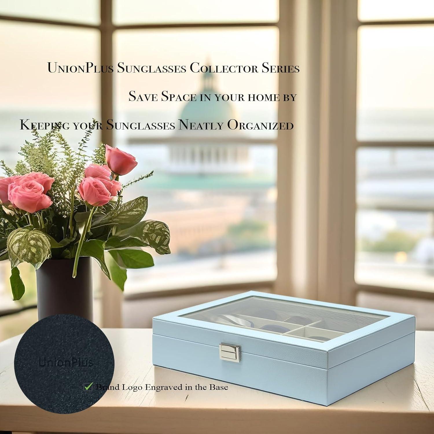 Organizador de Gafas de Sol UnionPlus 8 Compartimentos Azul