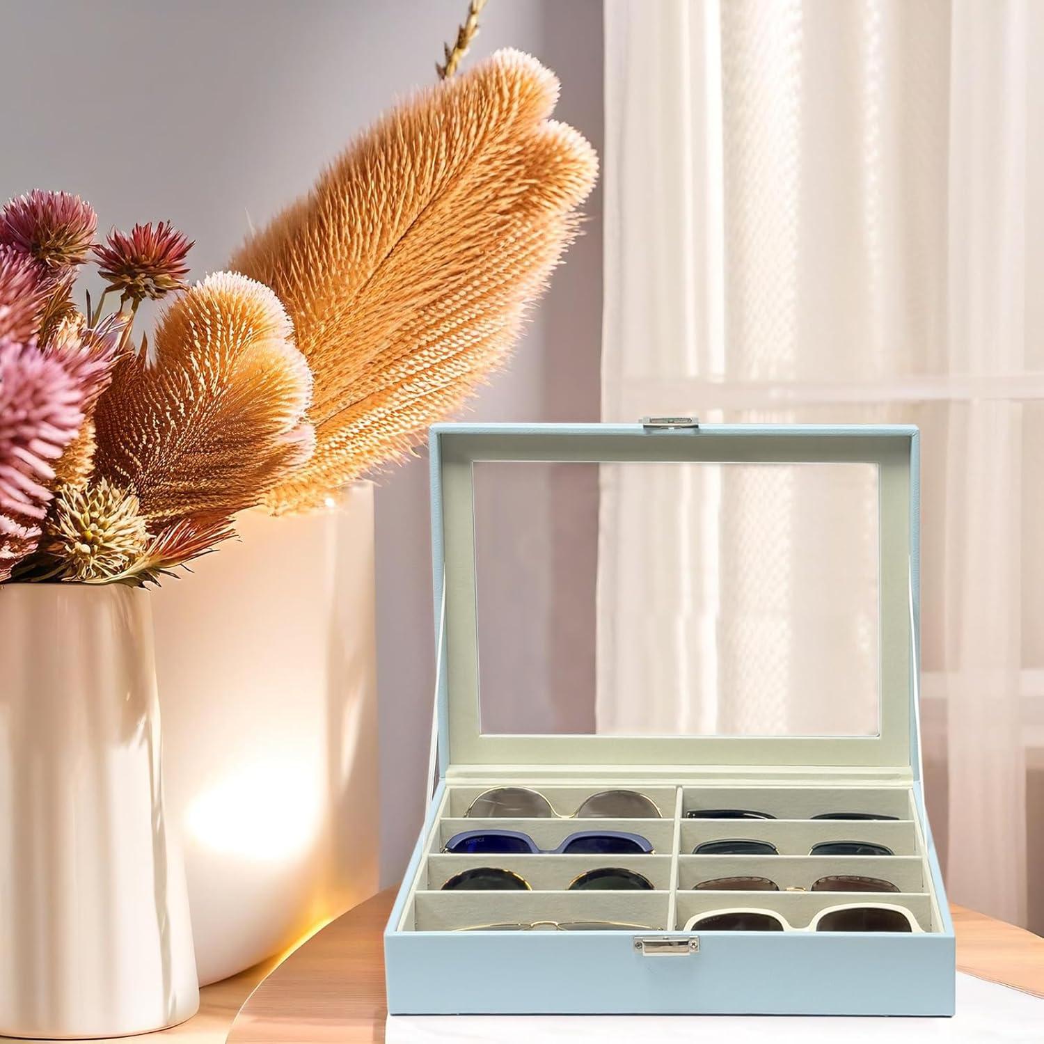 Organizador de Gafas de Sol UnionPlus 8 Compartimentos Azul