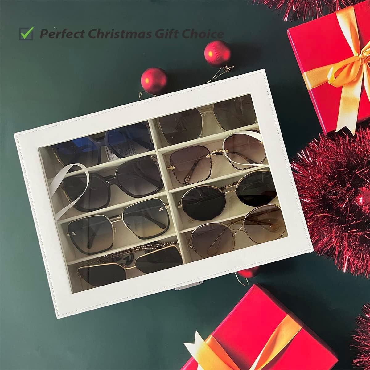 Organizador de Gafas de Sol Union 8 Ranuras Cuero Sintético Blanco