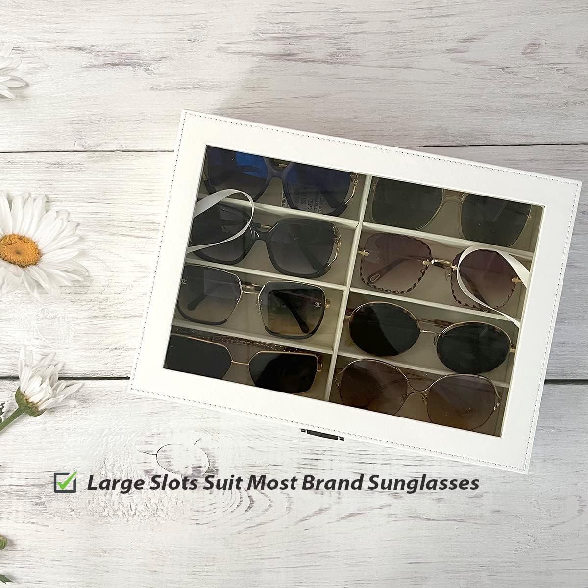 Organizador de Gafas de Sol Union 8 Ranuras Cuero Sintético Blanco