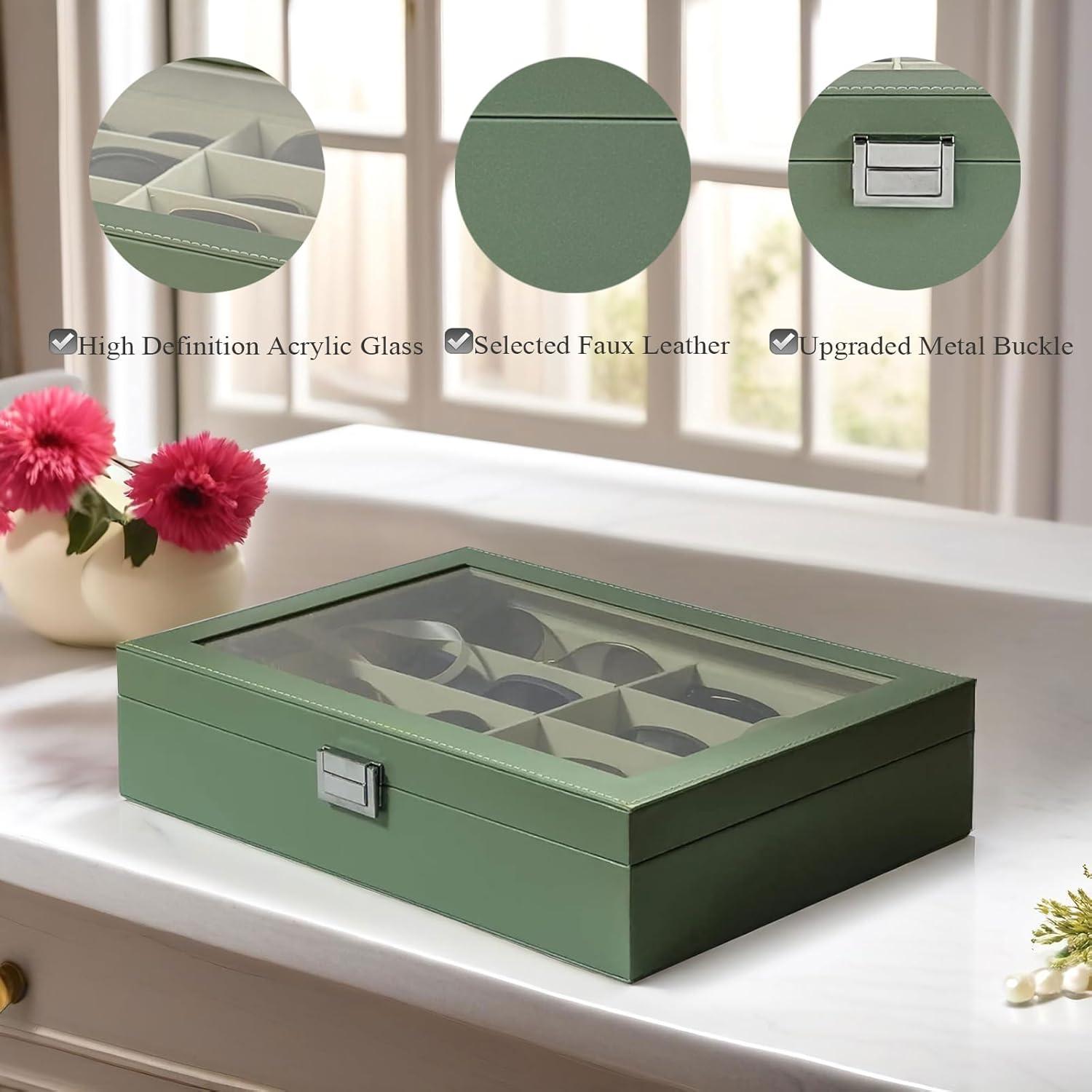 Organizador de Gafas de Sol Union 8 Ranuras Verde Malaquita