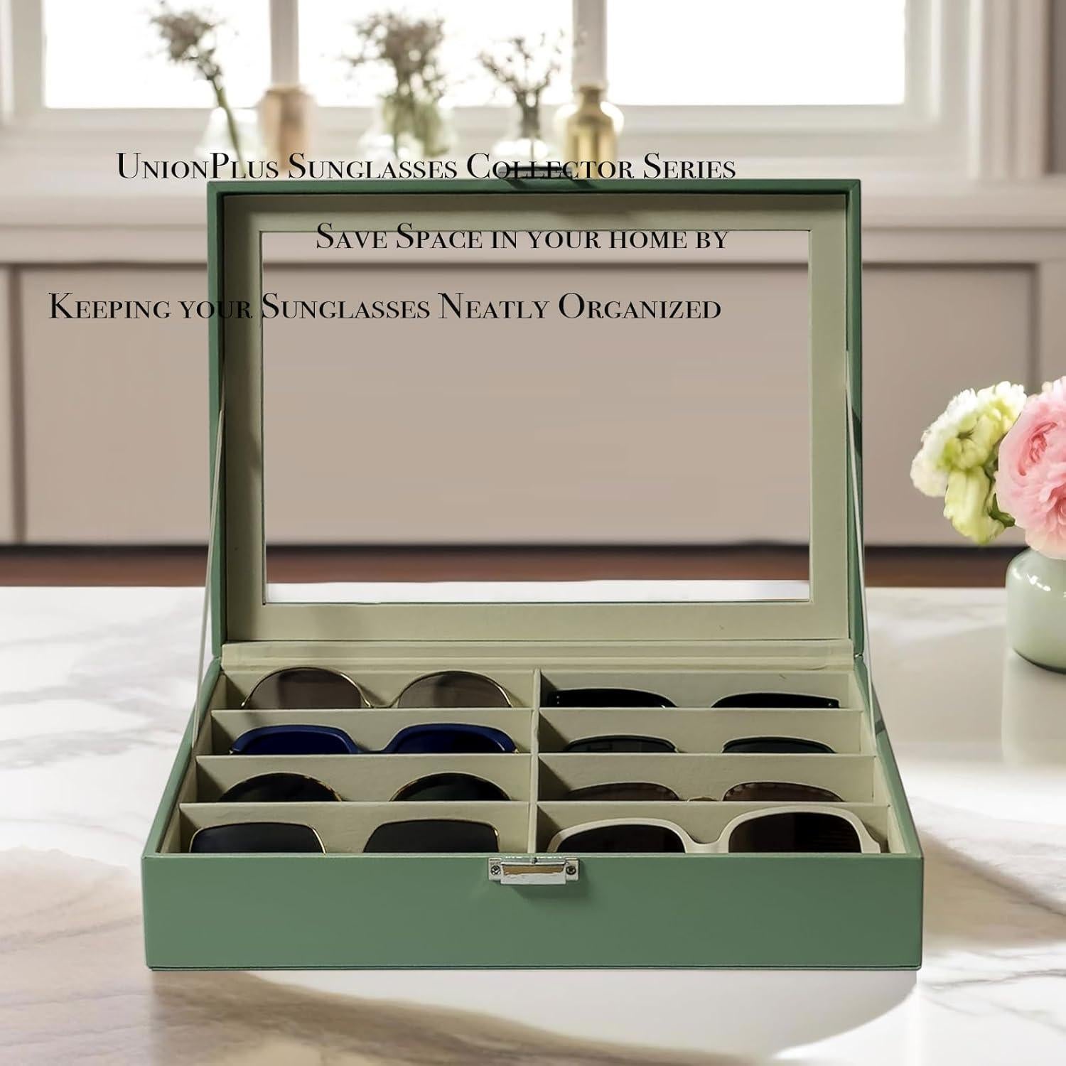 Organizador de Gafas de Sol Union 8 Ranuras Verde Malaquita