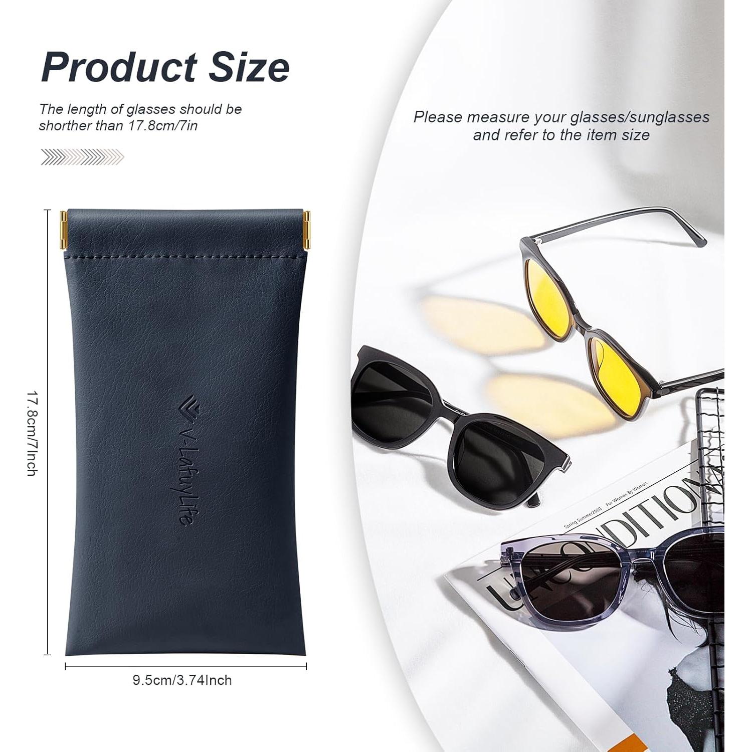 Estuche para Gafas Suave 2 Pack - Cuero PU Rosa/Azul