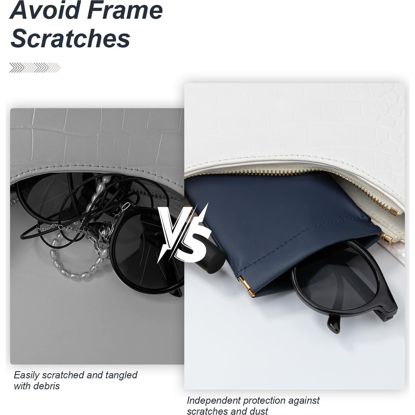 Estuche para Gafas Suave 2 Pack - Cuero PU Rosa/Azul