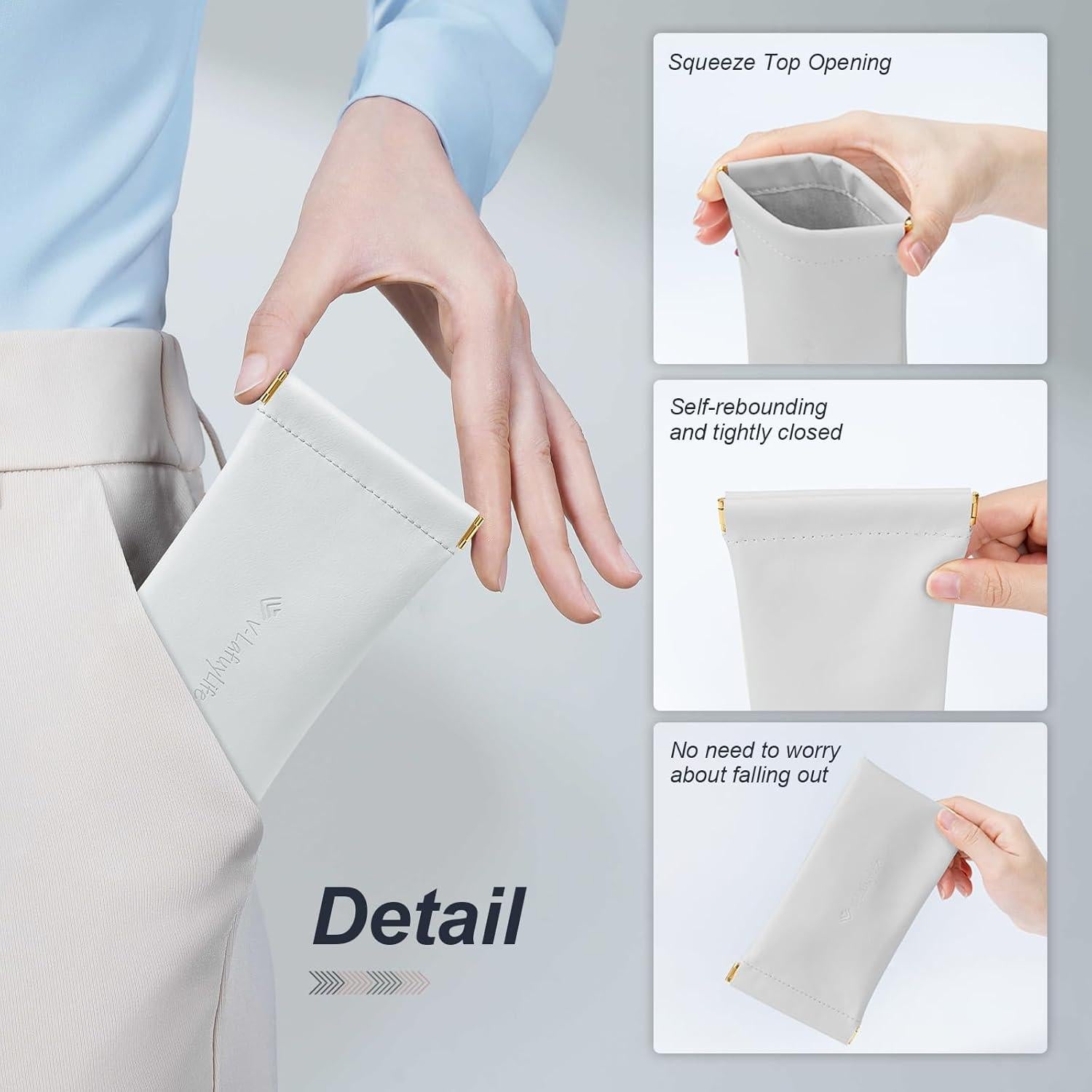 Estuche para Gafas Suave 2 Pack - Cuero PU Negro y Gris