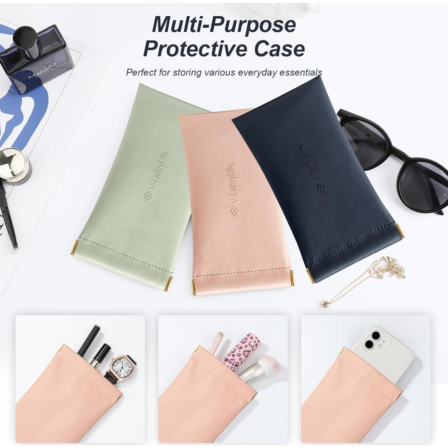 Estuche para Gafas Suave 2 Pack - Cuero PU Ligero