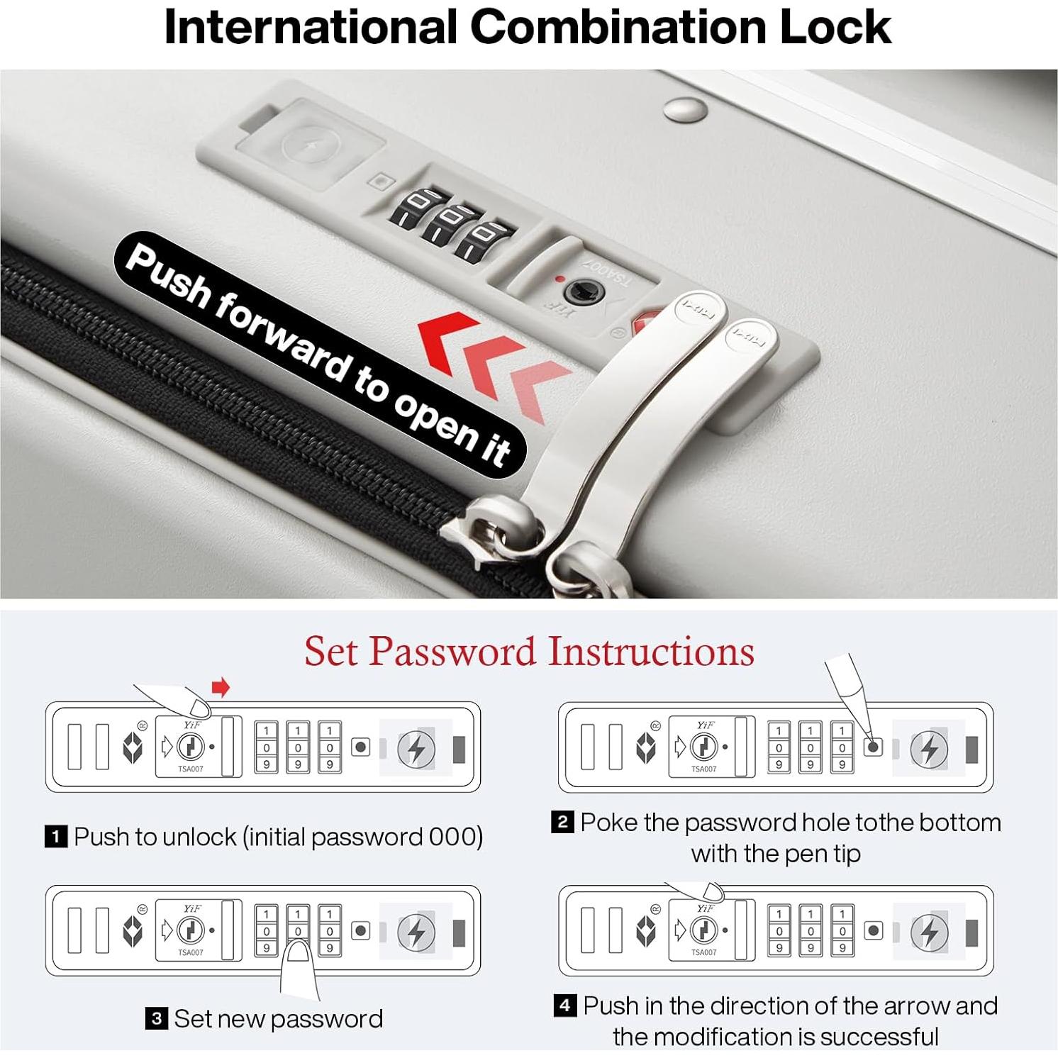 Maleta de Mano Mixi 20 Pulgadas Blanco Humo con Cargador USB