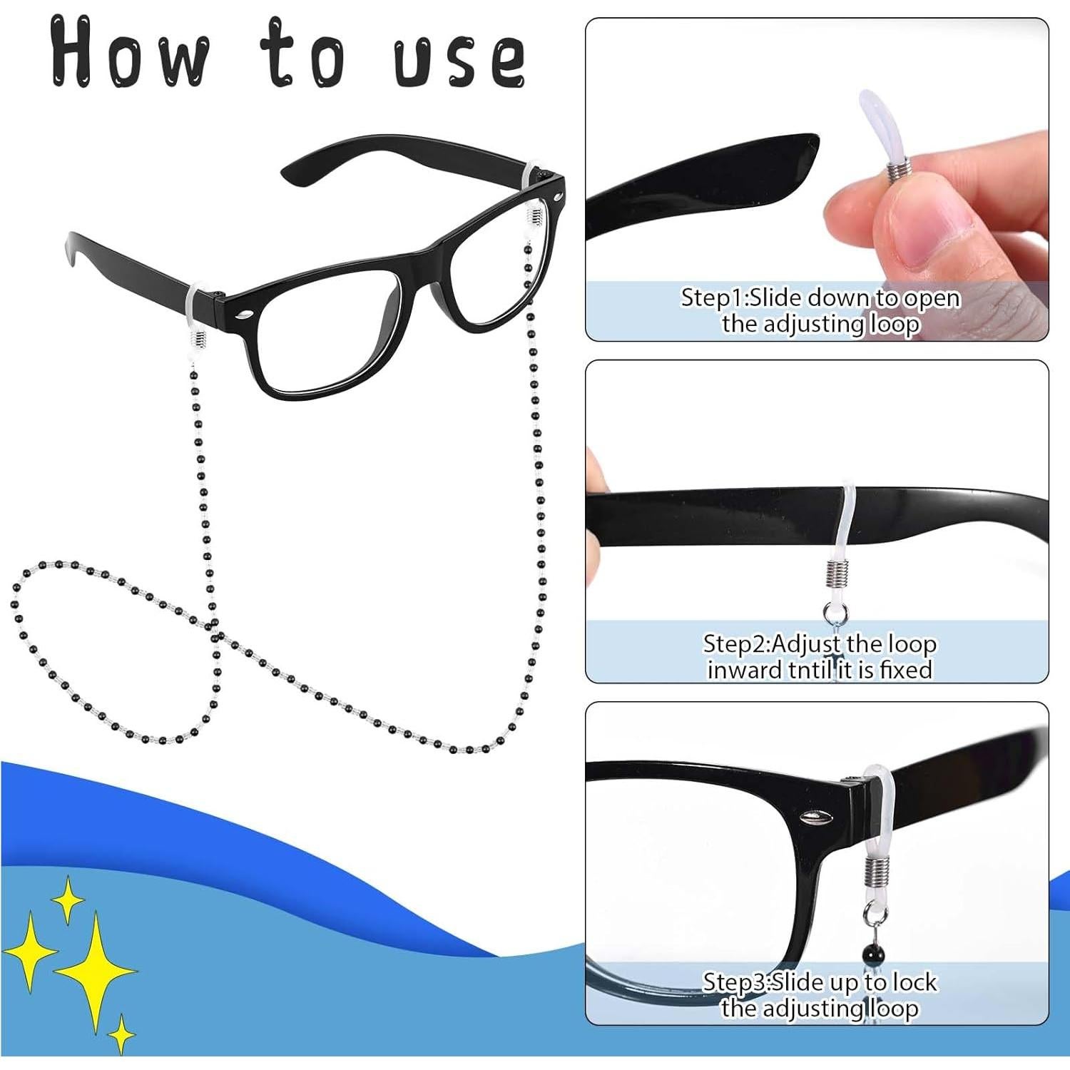 Disfraz de Anciana 5 Piezas Gafas Collar Pulsera