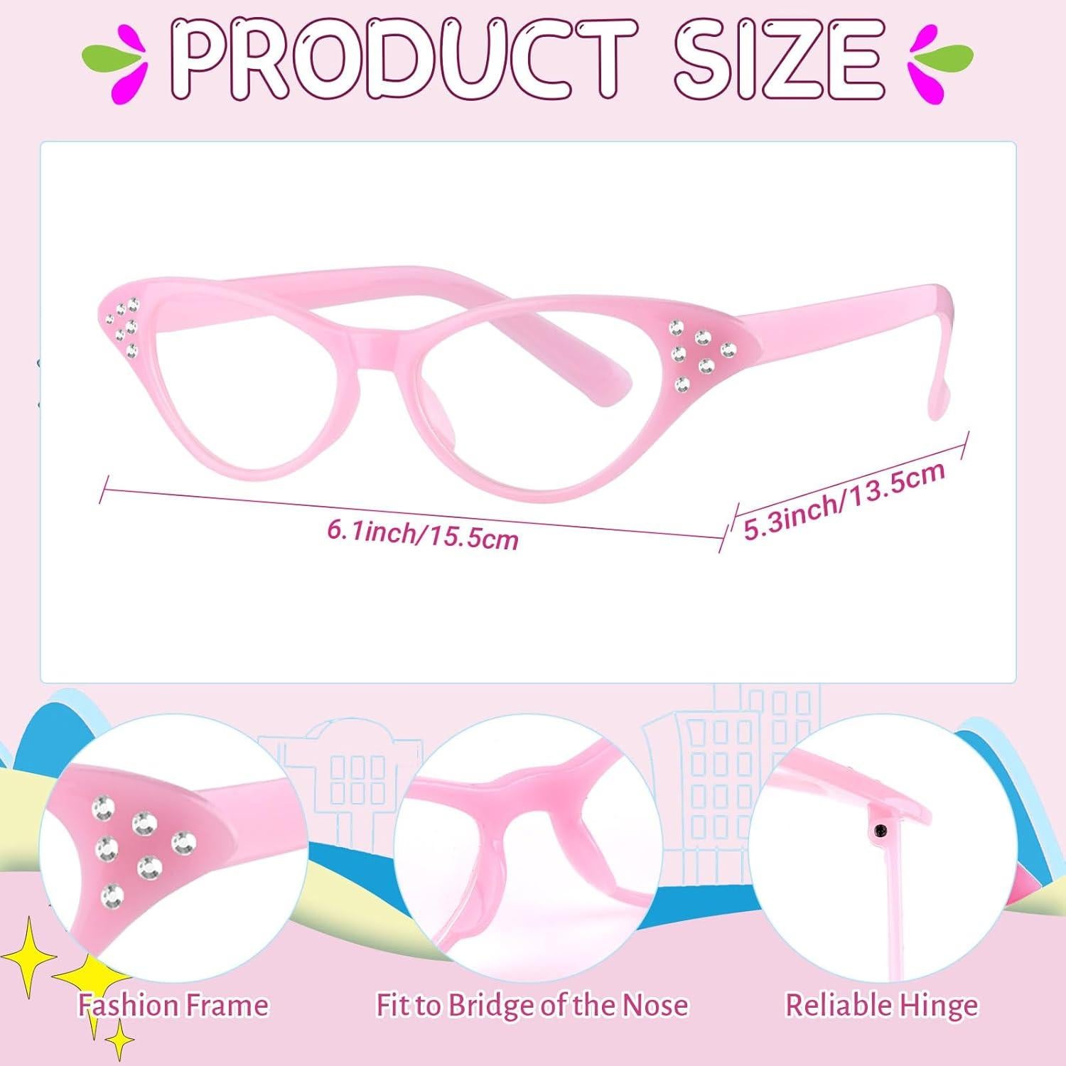 Disfraz de Anciana 5 PZS Gafas Collar Pulsera para Mujeres