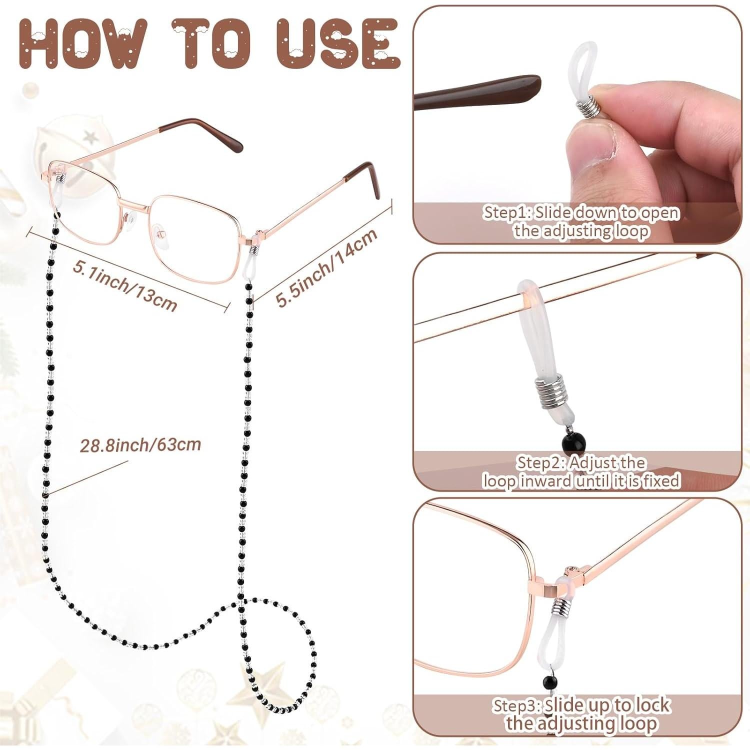 Disfraz de Anciana 5 PZS Gafas Collar Pulsera para Mujeres