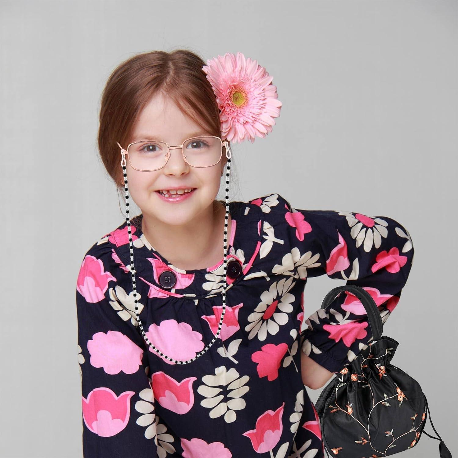 Disfraz de Anciana 5 PZS Gafas Collar Pulsera para Mujeres