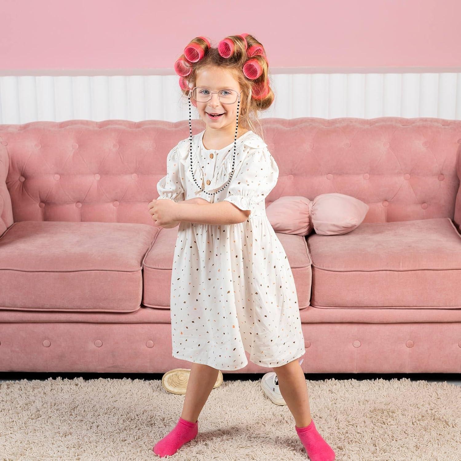 Disfraz de Anciana 5 PZS Gafas Collar Pulsera para Mujeres