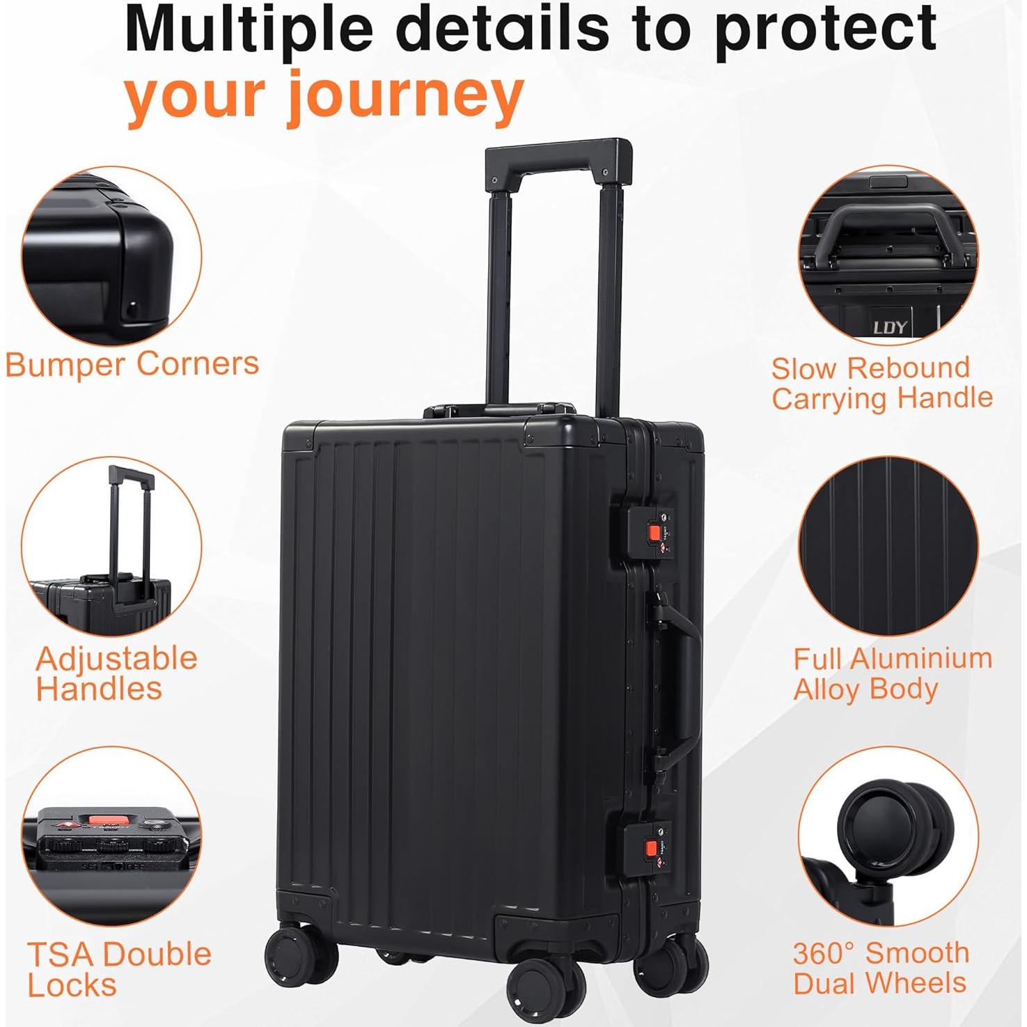 Equipaje de Mano Aluminio VentureVault 20" Aprobado Aerolíneas