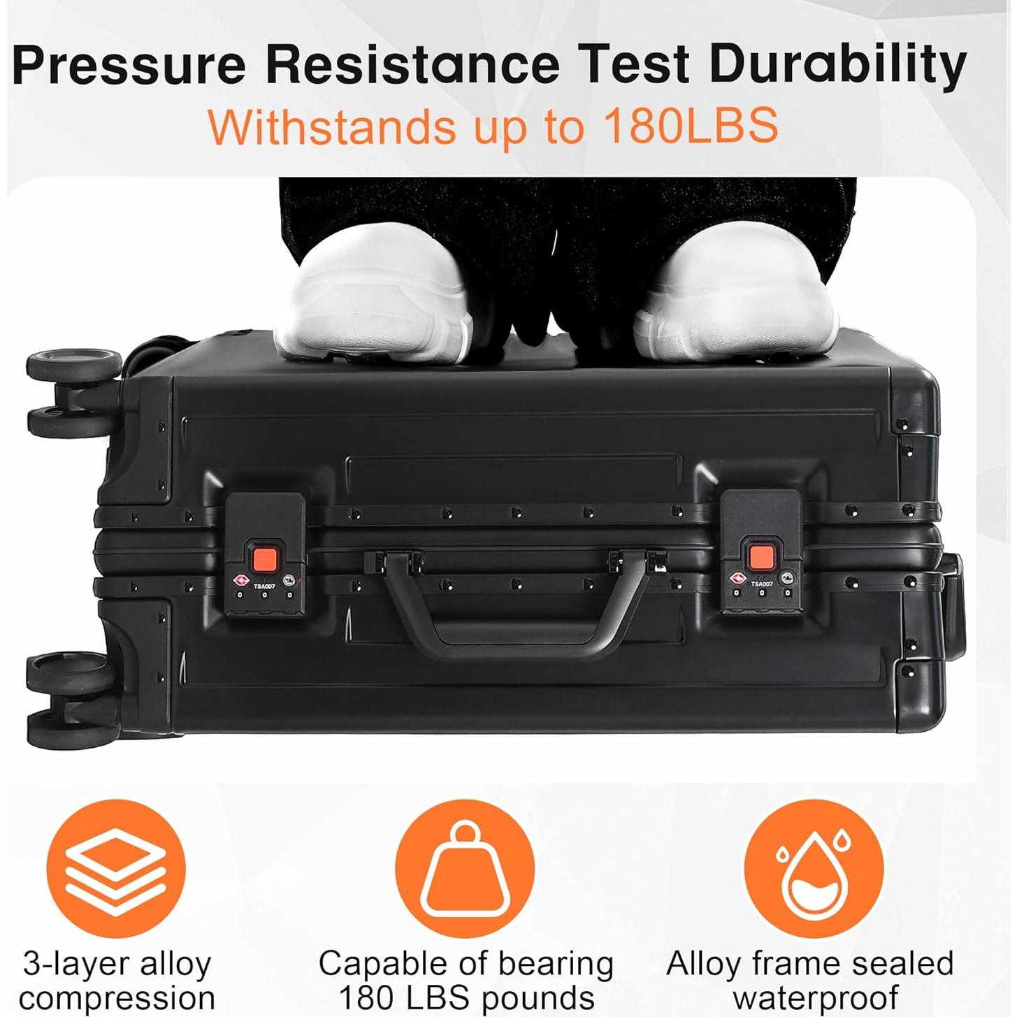 Equipaje de Mano Aluminio VentureVault 20" Aprobado Aerolíneas