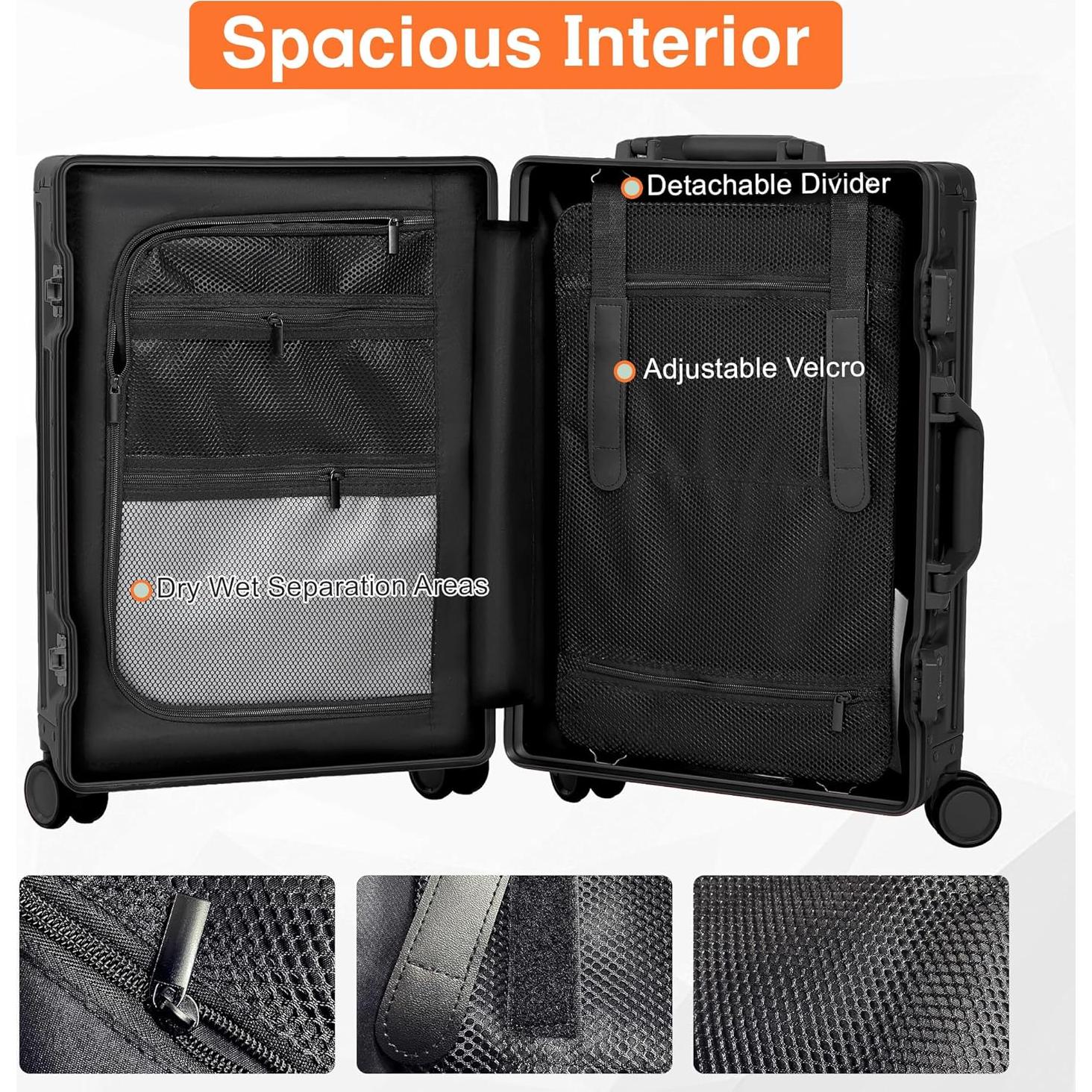 Equipaje de Mano Aluminio VentureVault 20" Aprobado Aerolíneas