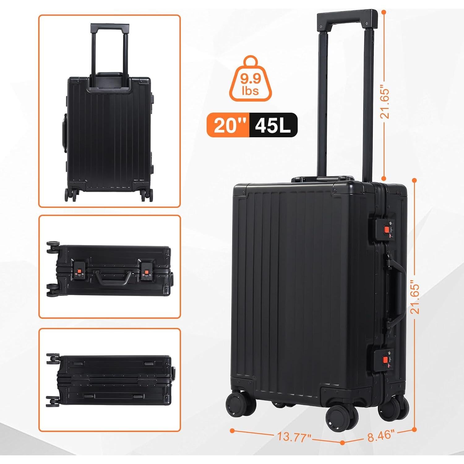 Equipaje de Mano Aluminio VentureVault 20" Aprobado Aerolíneas