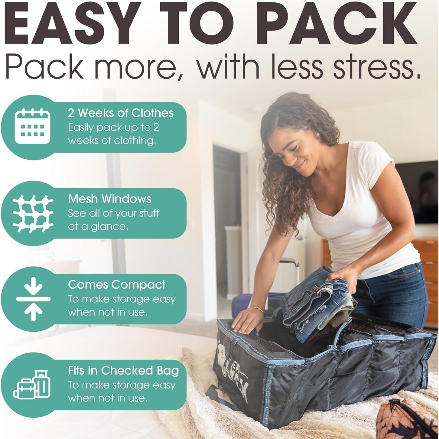 Organizador de Maleta Colgante Pack Gear XL Negro - 42x24x58 cm