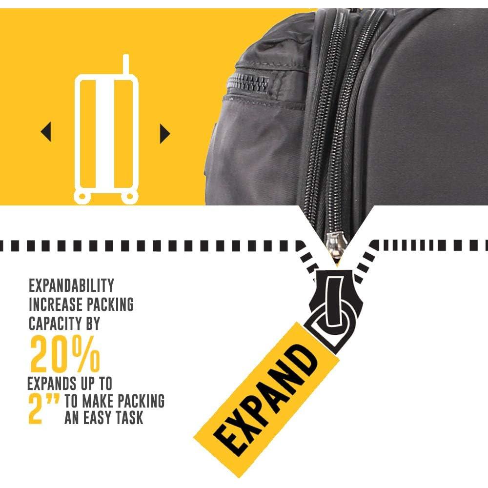 Maleta Suave Expandible Lucas 22.8" Negra - 8 Ruedas Giratorias