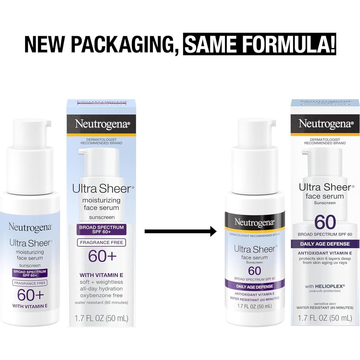 Suero Facial Hidratante Neutrogena SPF 60 con Vitamina E