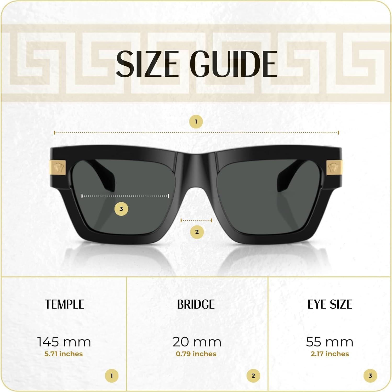 Gafas de sol rectangulares Versace VE4464 para hombres con kit