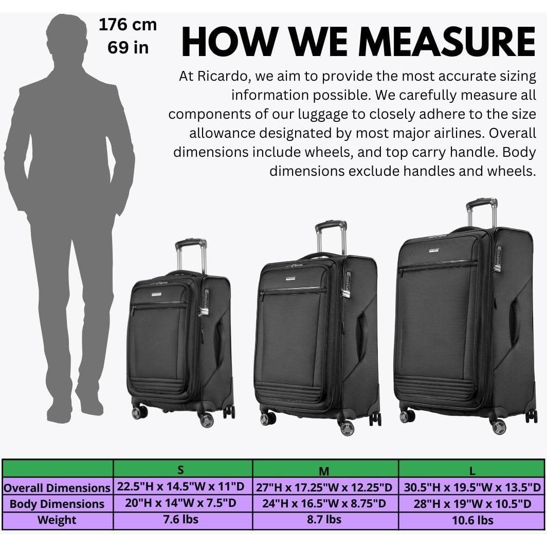 Maleta de Viaje Ricardo Beverly Hills Avalon 24" Negra rPET