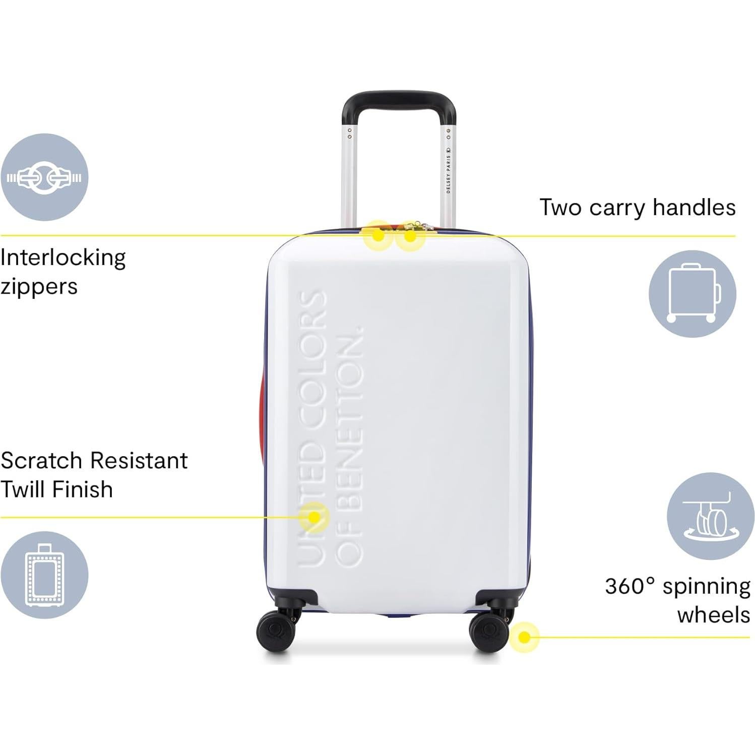 Maleta Dura United Colors of Benetton 19" Negra con Ruedas