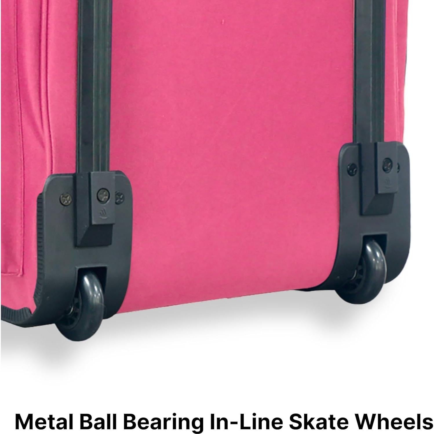 Bolsa de viaje rodante Olympia U.S.A. 22" Rosa 8 bolsillos