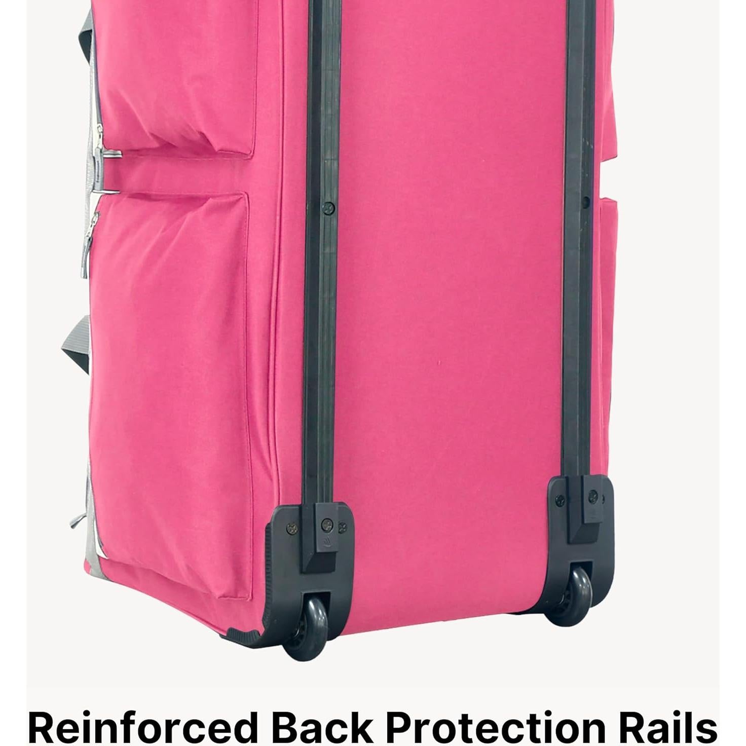 Bolsa de viaje rodante Olympia U.S.A. 22" Rosa 8 bolsillos