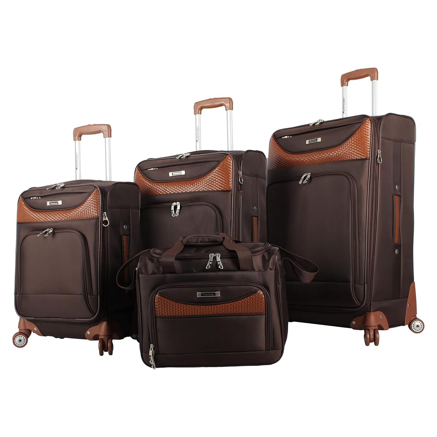 Conjunto de Maletas Pathfinder 4 Piezas Chocolate Expandible