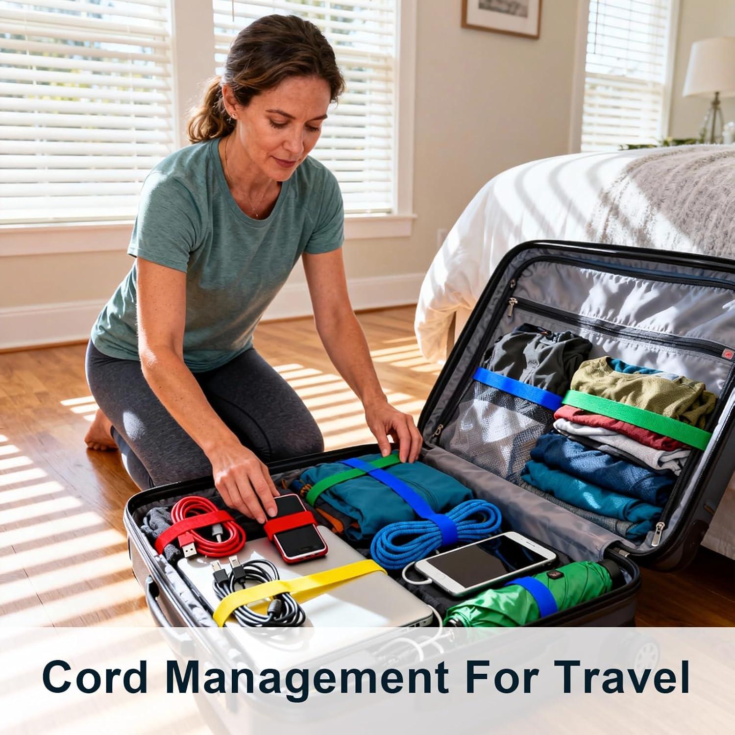 Correas de Cable Reutilizables MAIWEIS 80 Piezas 15 cm y 4 Rollos 500 cm