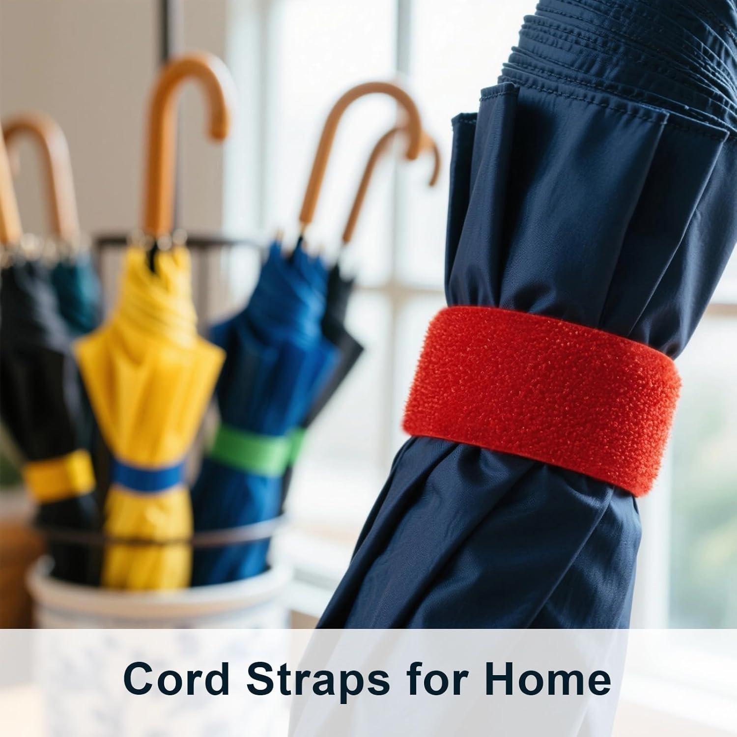 Correas de Cable Reutilizables MAIWEIS 80 Piezas 15 cm y 4 Rollos 500 cm