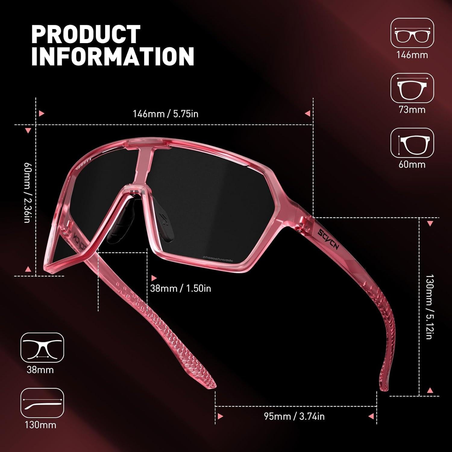 Gafas de Ciclismo SCVCN Fotoquímicas UV400 Ajustables
