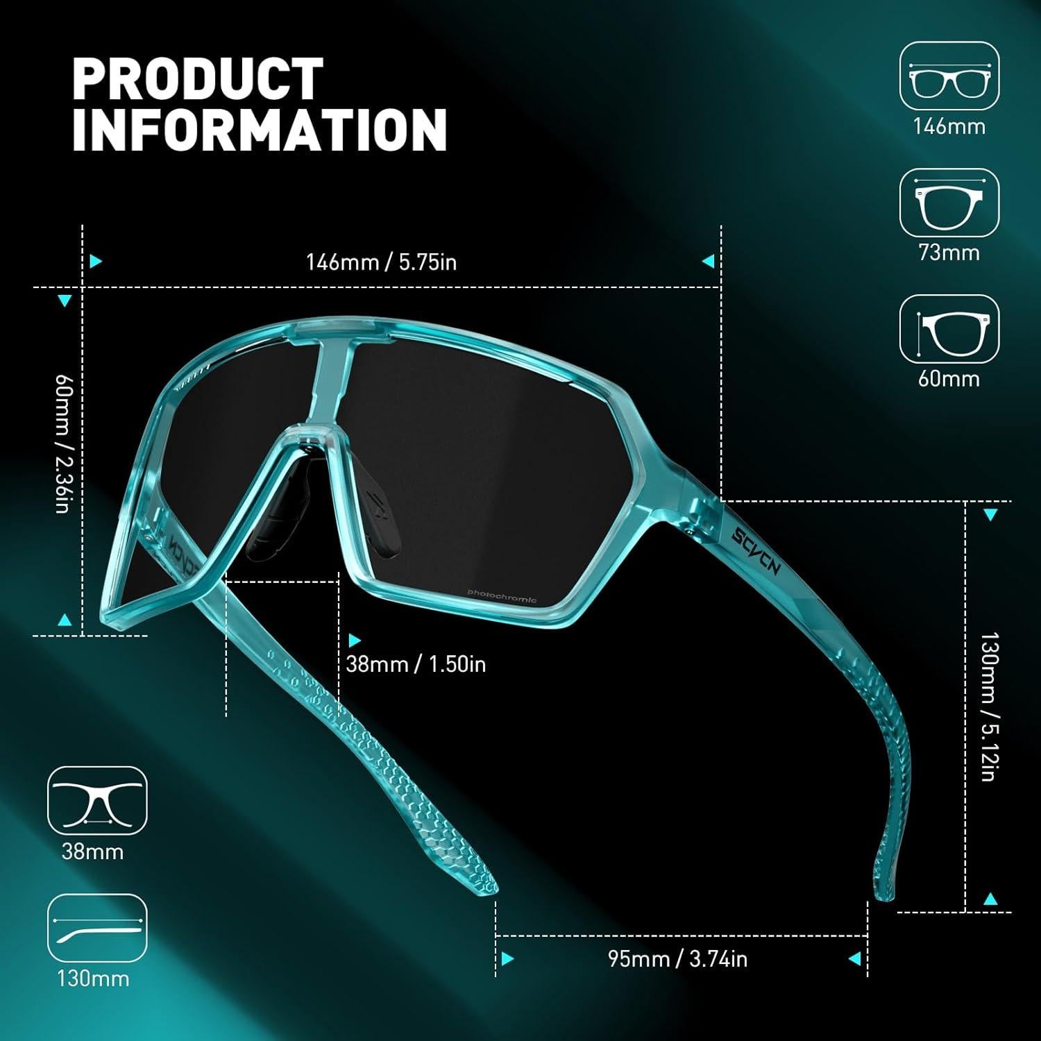 Gafas de Ciclismo SCVCN Fotoquímicas UV400 Ajustables