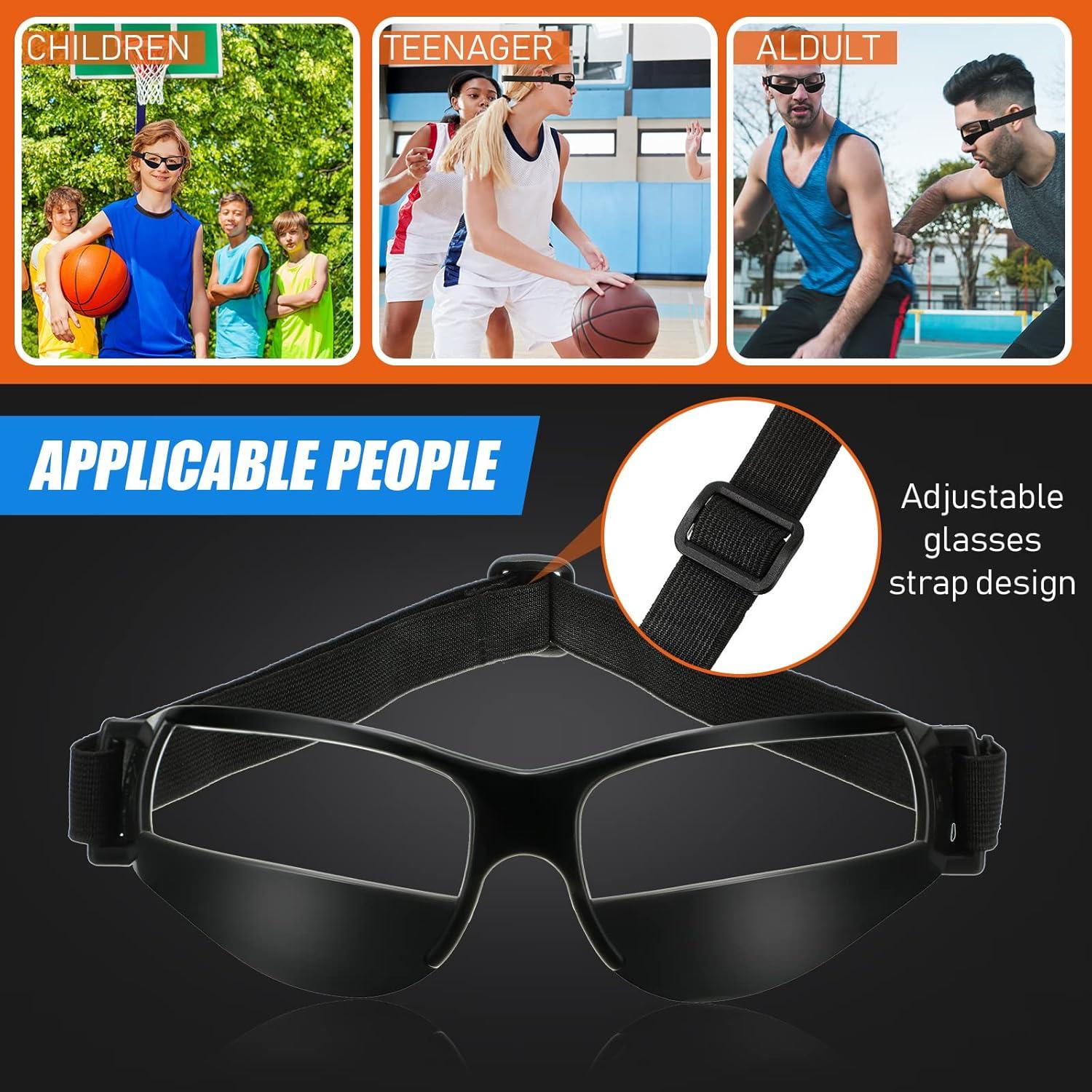 Gafas de Dribbling Baloncesto Ajustables 3 Piezas Negras