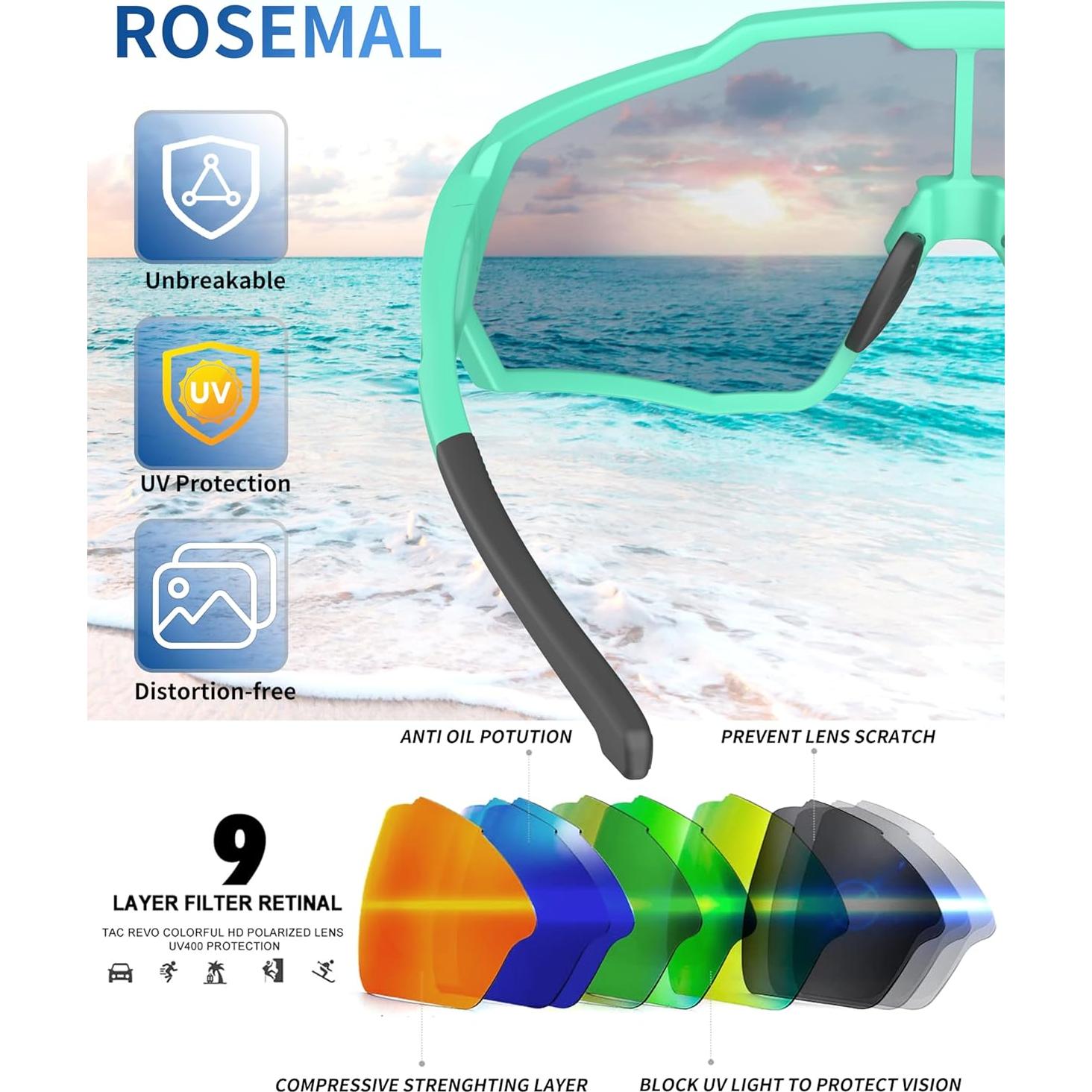 Gafas de sol deportivas Rosemal 7259 UV400 polarizadas