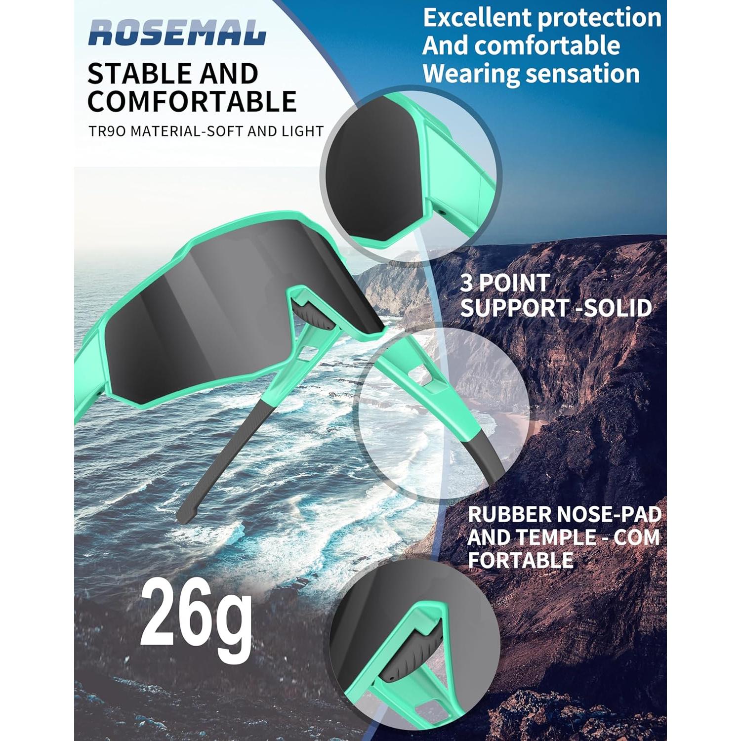 Gafas de sol deportivas Rosemal 7259 UV400 polarizadas