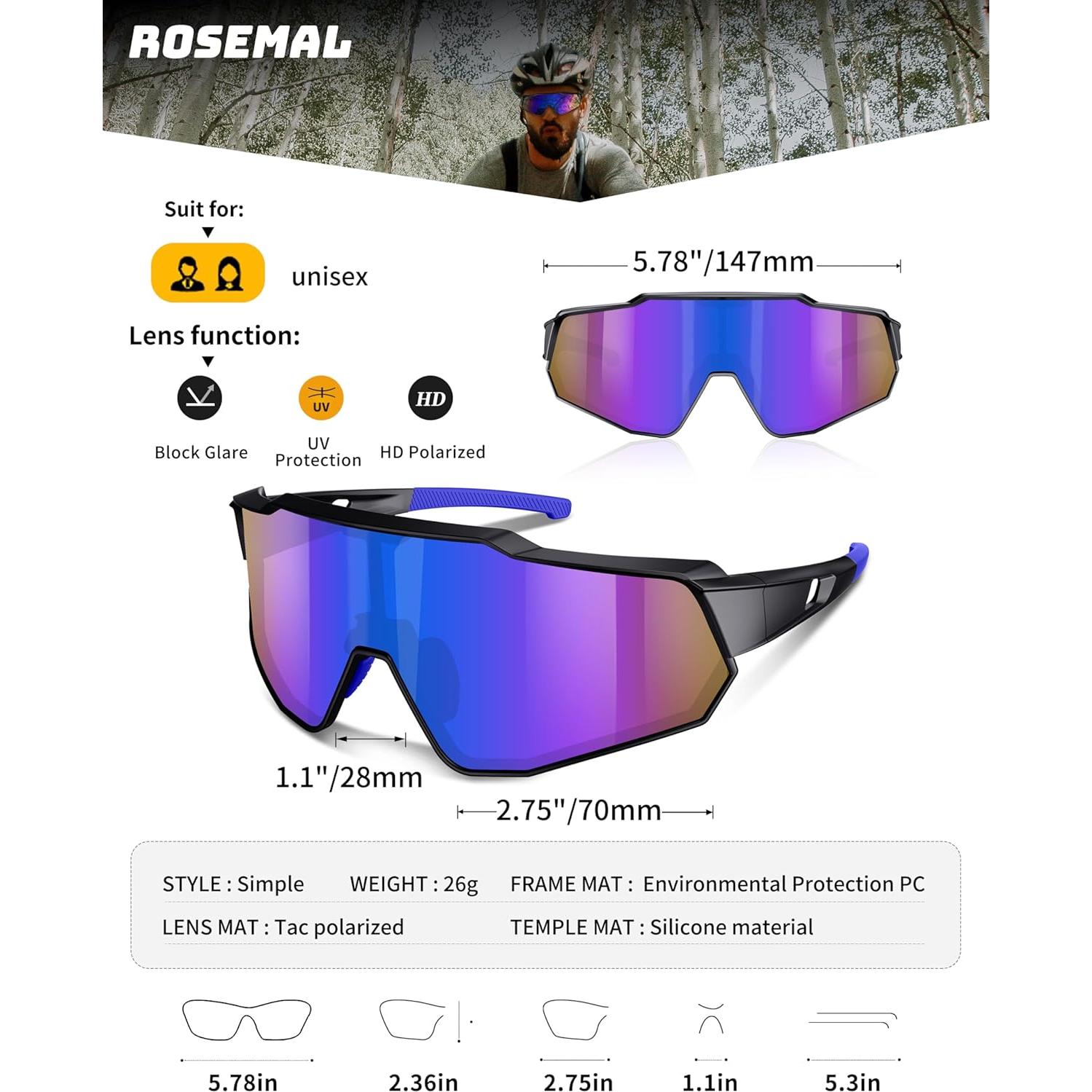 Gafas de sol deportivas Rosemal 7259 polarizadas UV400