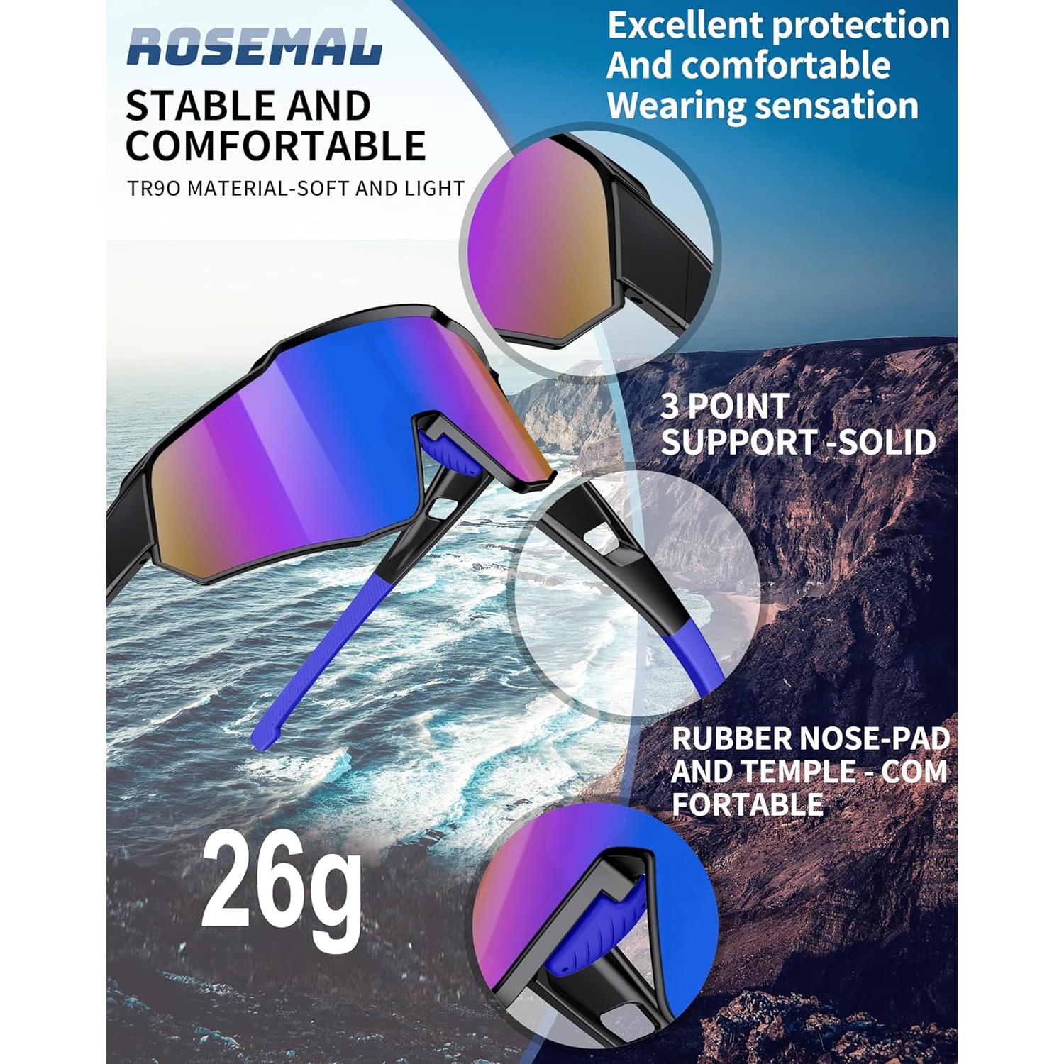 Gafas de sol deportivas Rosemal 7259 polarizadas UV400
