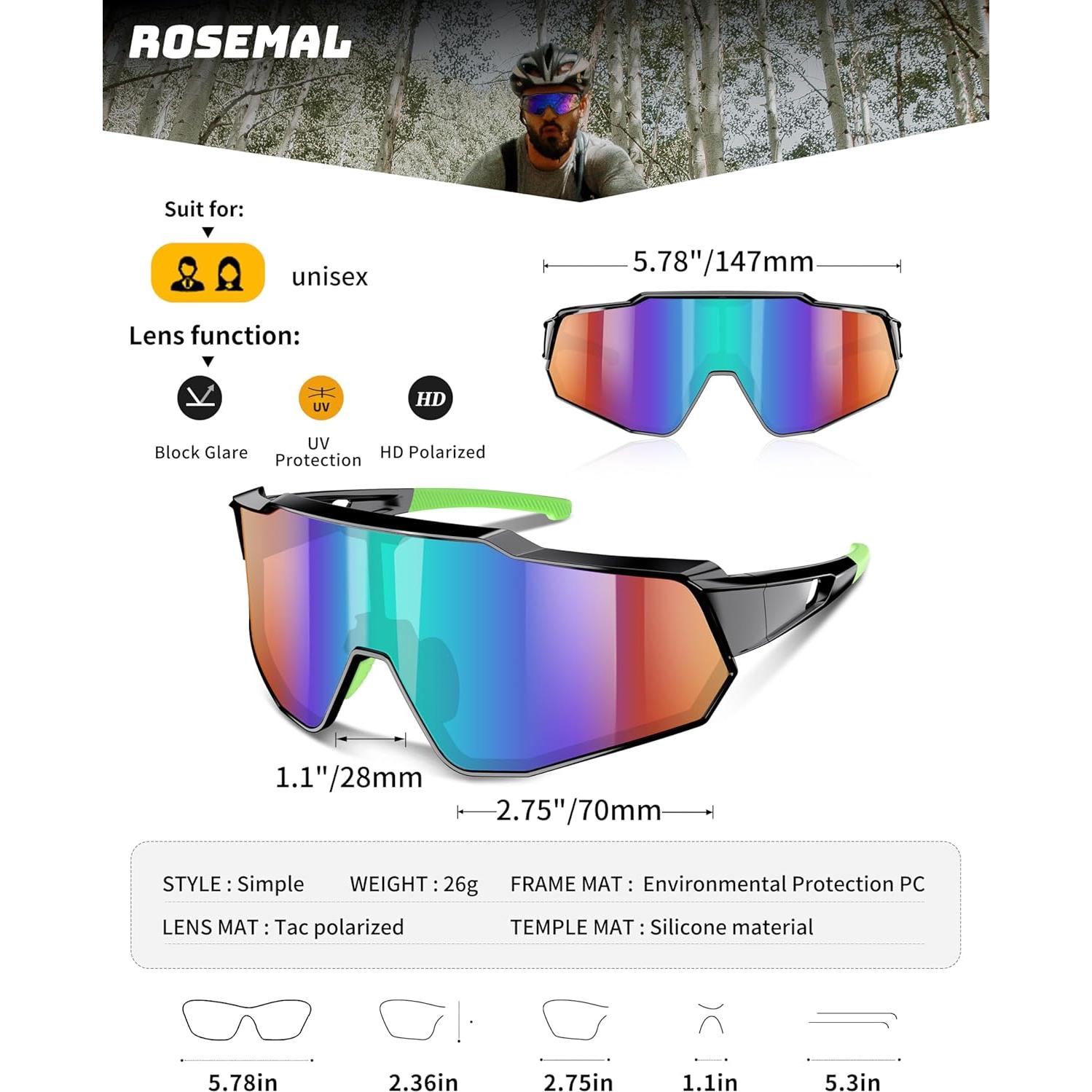 Gafas de sol deportivas Rosemal 7259 polarizadas UV400