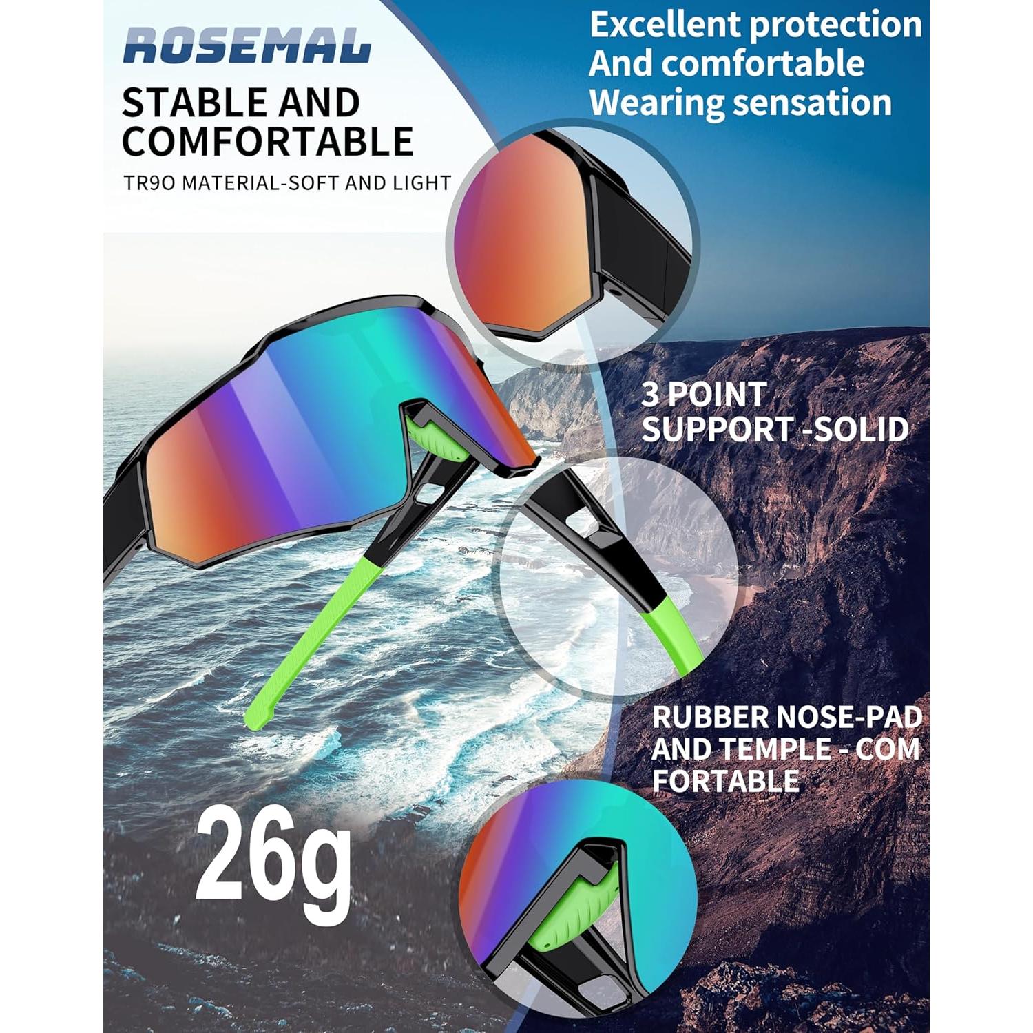 Gafas de sol deportivas Rosemal 7259 polarizadas UV400