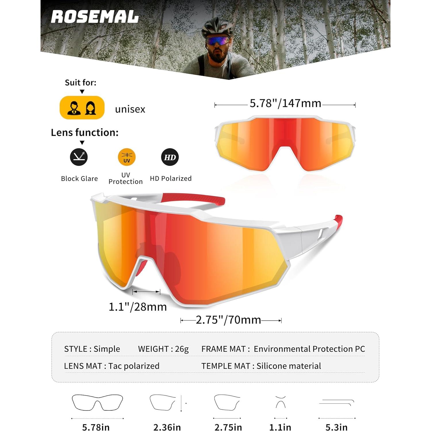 Gafas de sol polarizadas Rosemal 7259 UV400 para deportes