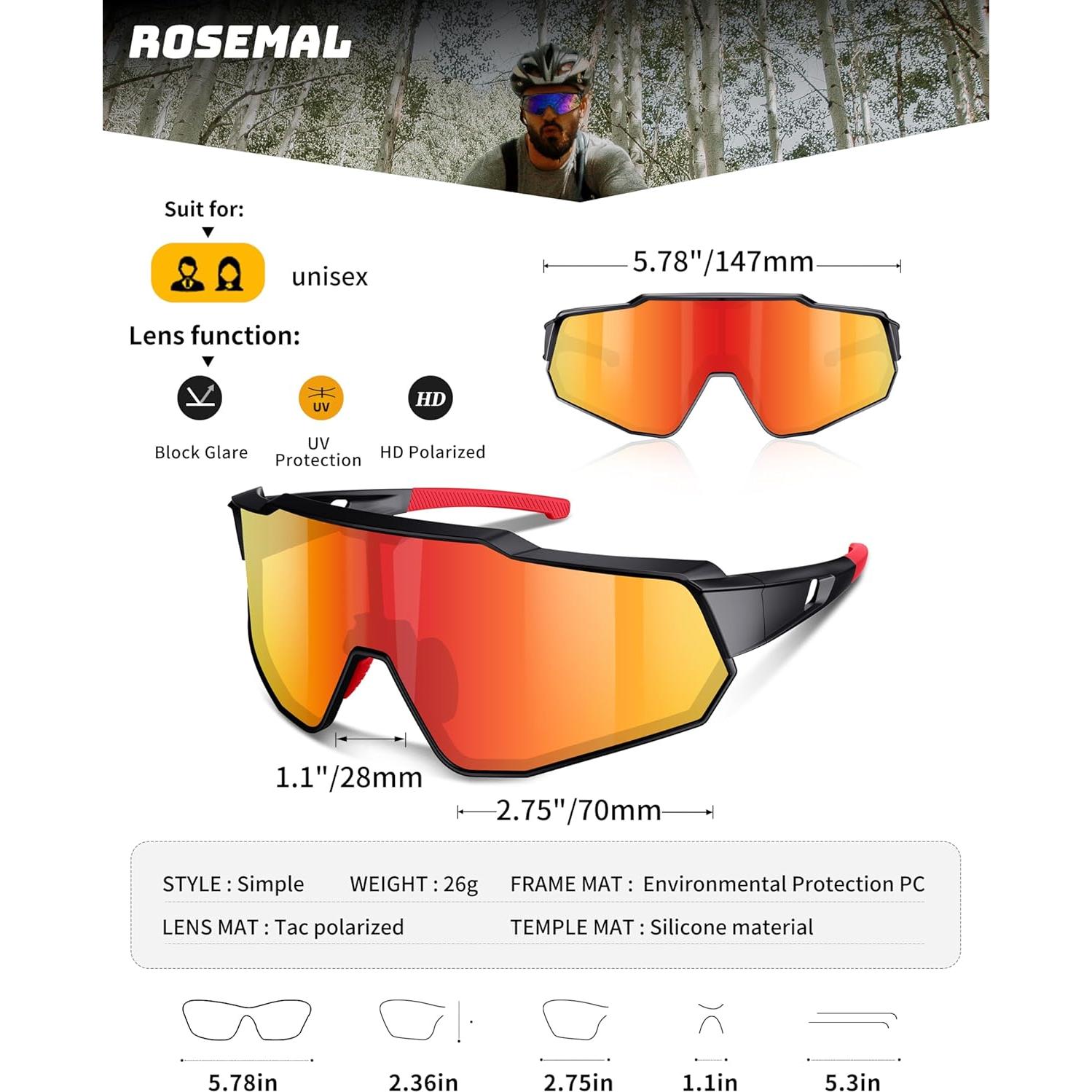 Gafas de sol deportivas Rosemal 7259 polarizadas UV400