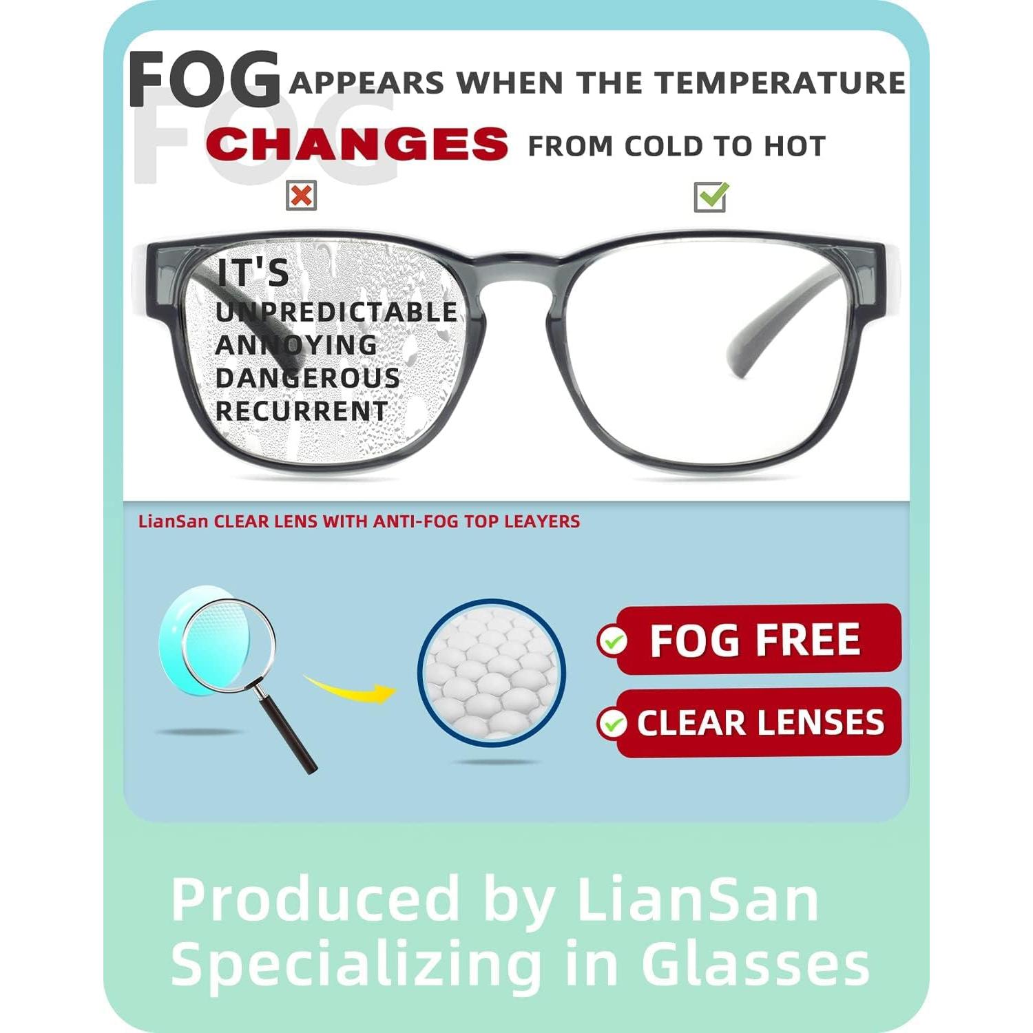 Gafas de Seguridad LianSan Antivaho para Lentes Graduadas