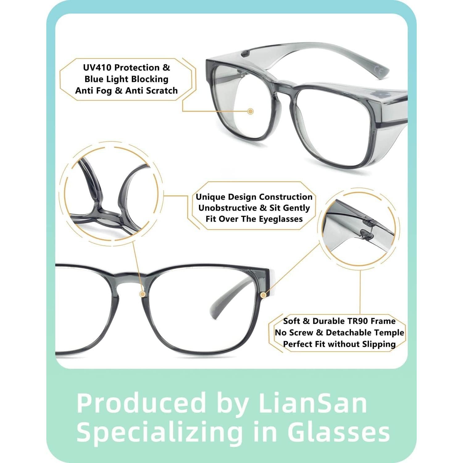 Gafas de Seguridad LianSan Antivaho para Lentes Graduadas