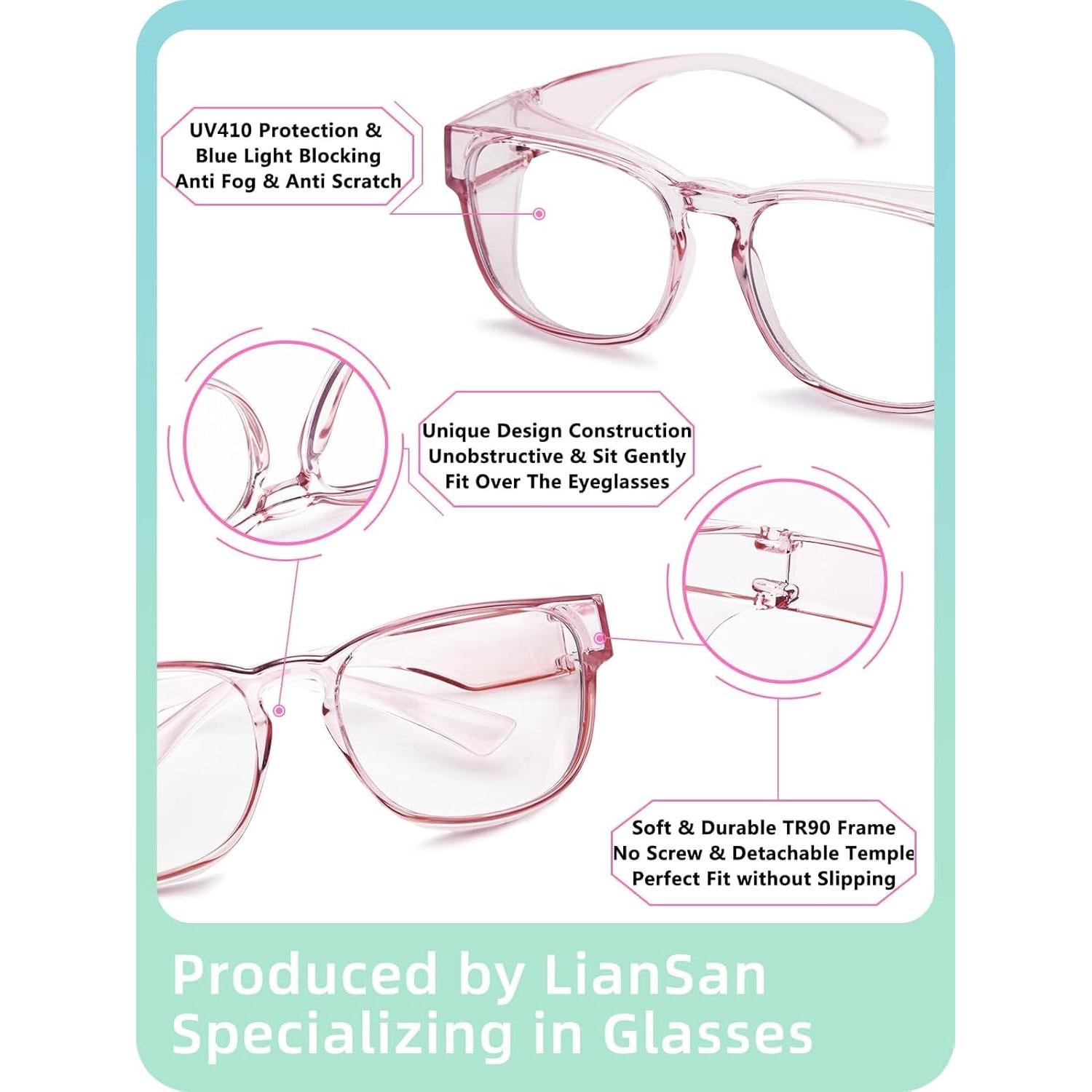 Gafas de Seguridad LianSan Antivaho para Lentes Graduadas