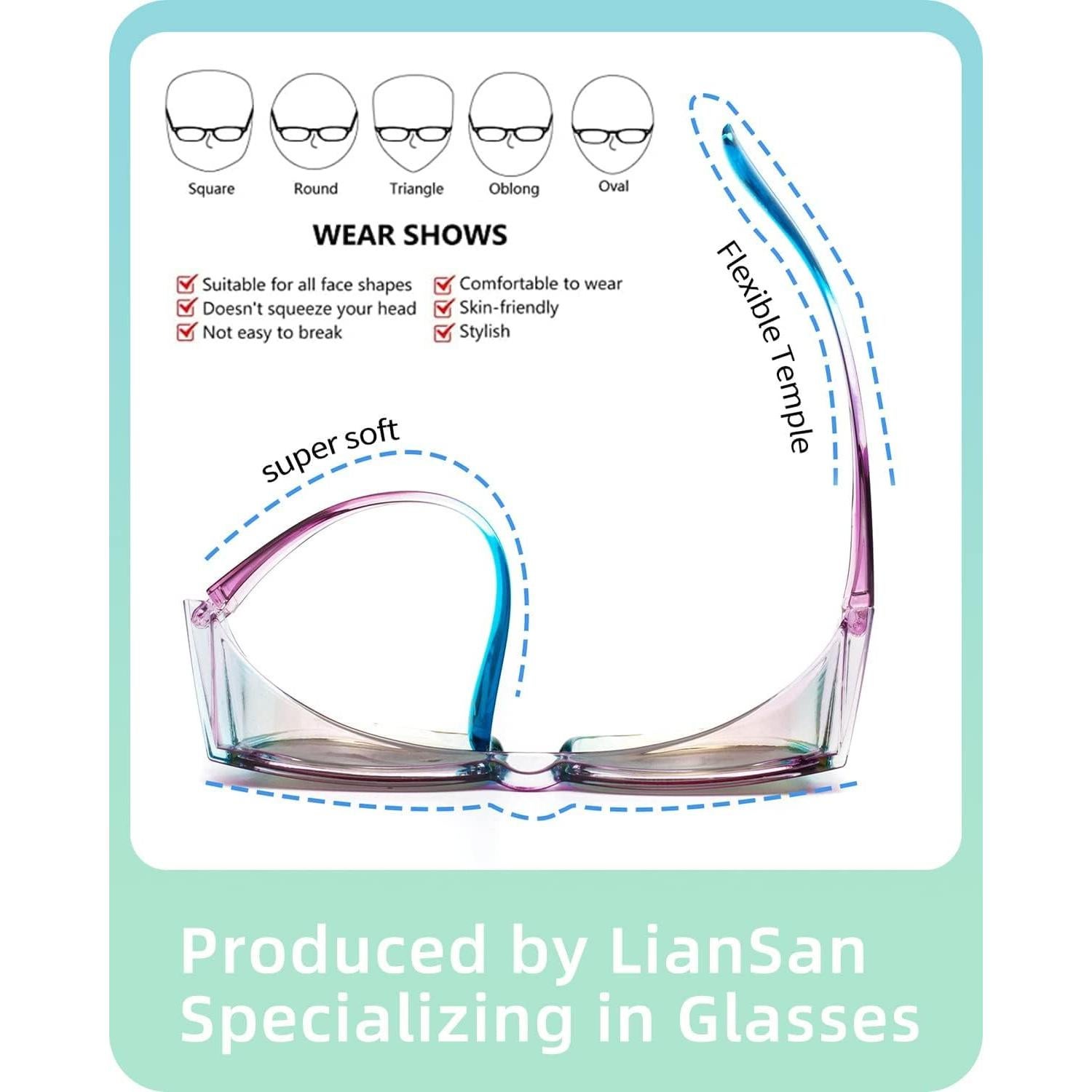 Gafas de Seguridad LianSan Antivaho para Lentes Graduadas