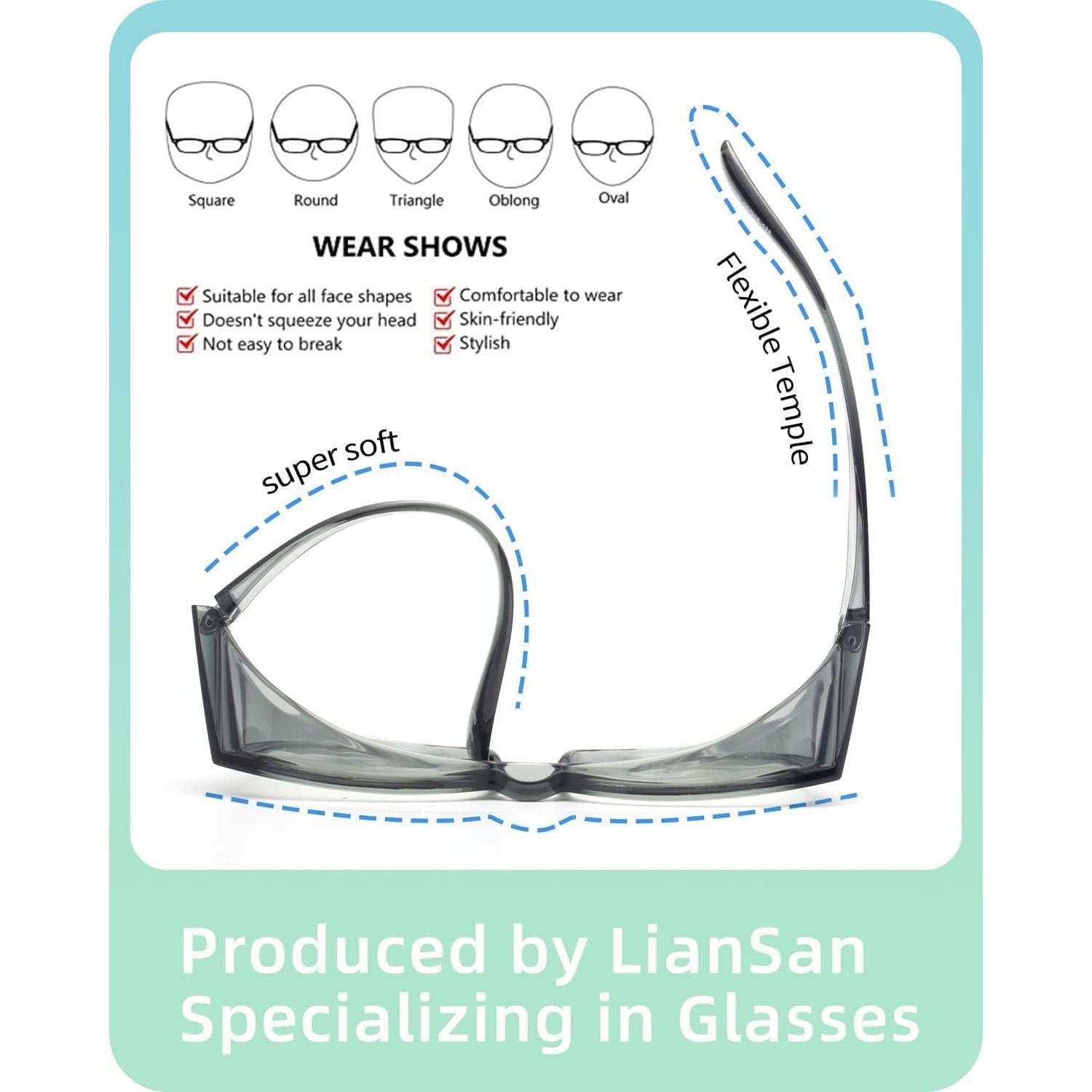 Gafas de Seguridad LianSan Antivaho para Lentes Graduadas