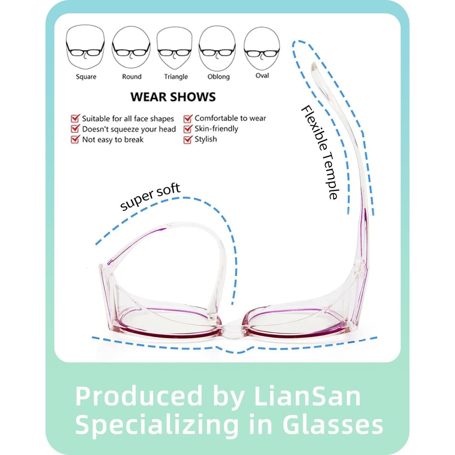 Gafas de Seguridad LianSan Antivaho sobre Lentes Graduadas